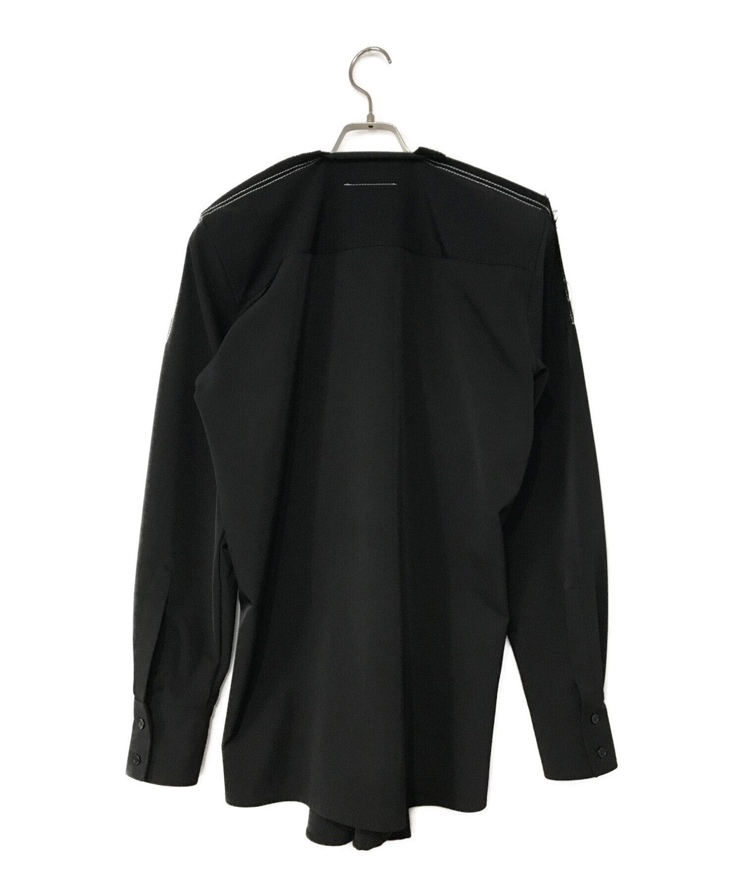 MM6 Maison Margiela (エムエムシックス メゾンマルジェラ) ノーカラーシャツ ブラック サイズ:36