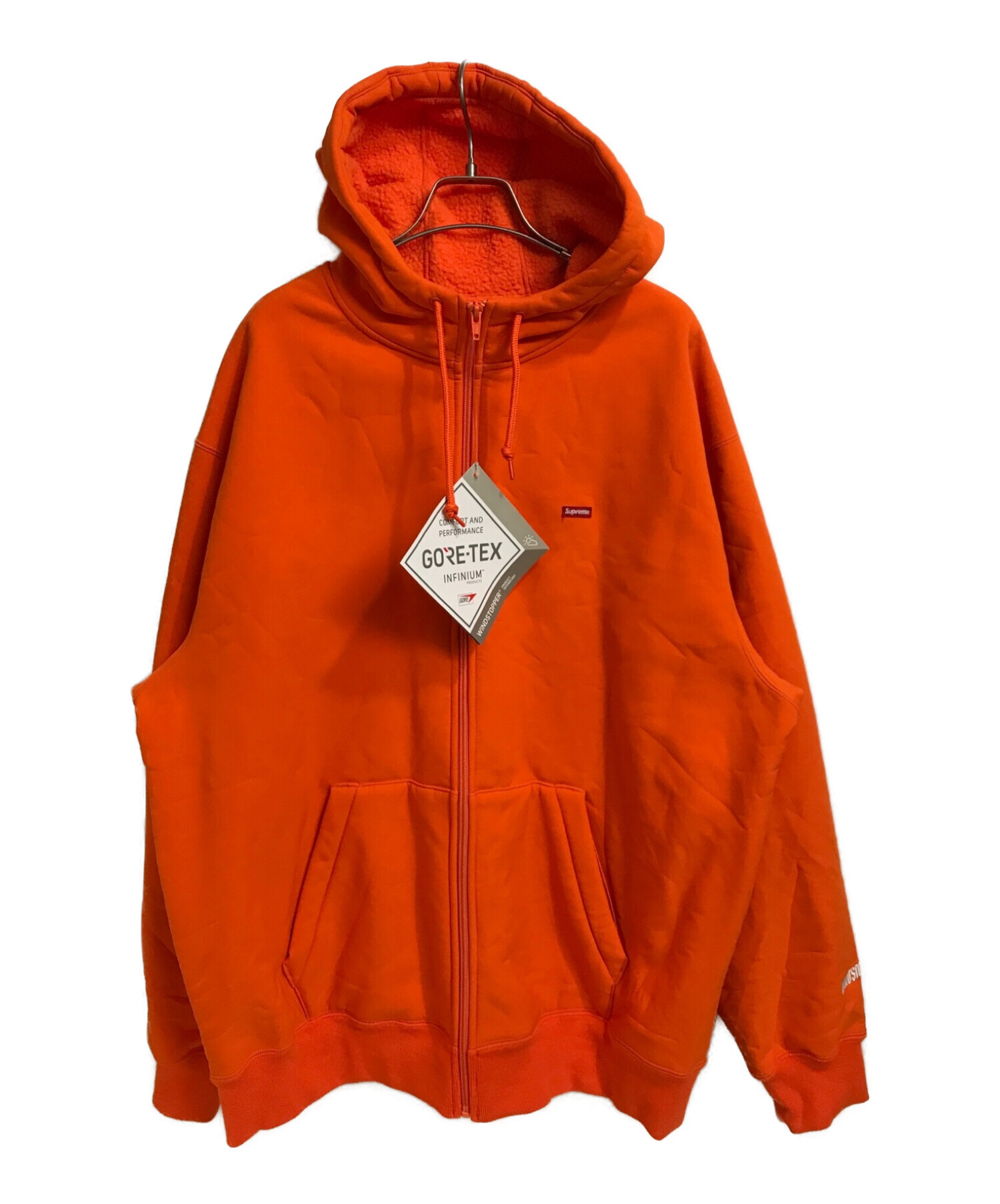 Supreme (シュプリーム) WINDSTOPPER Zip Up Hooded Sweatshirt オレンジ サイズ:XL 未使用品