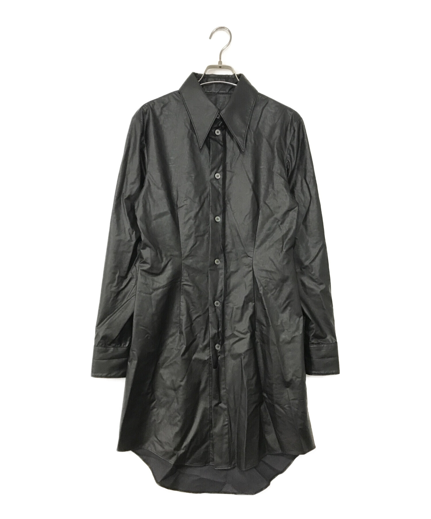 MM6 Maison Margiela (エムエムシックス メゾンマルジェラ) フェイクレザーシャツ ブラック サイズ:40