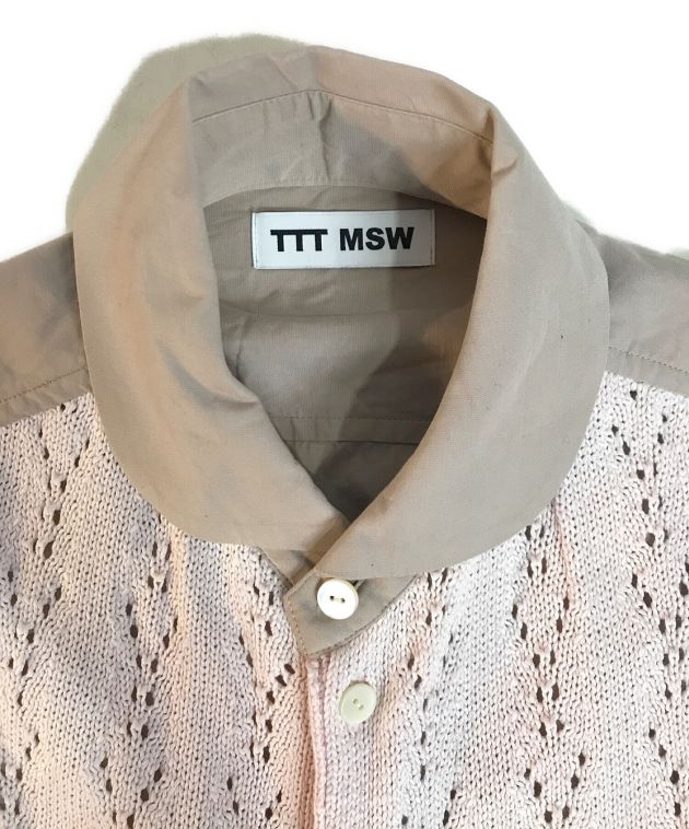 中古・古着通販】TTT MSW (ティー) Knit Cardigan Docking Shirt ...
