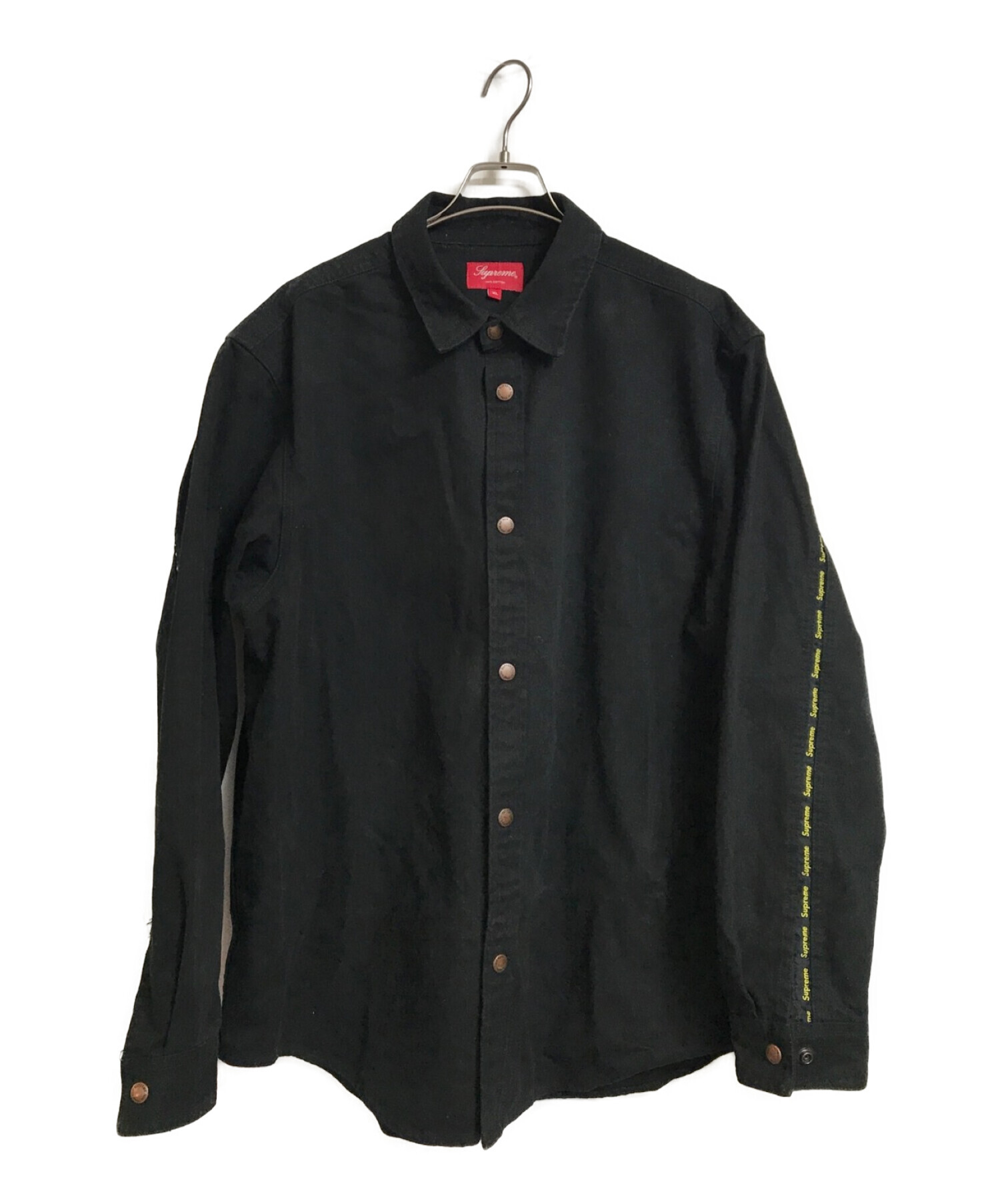 SUPREME (シュプリーム) LOGO Taping Work shirt ブラック サイズ:XL