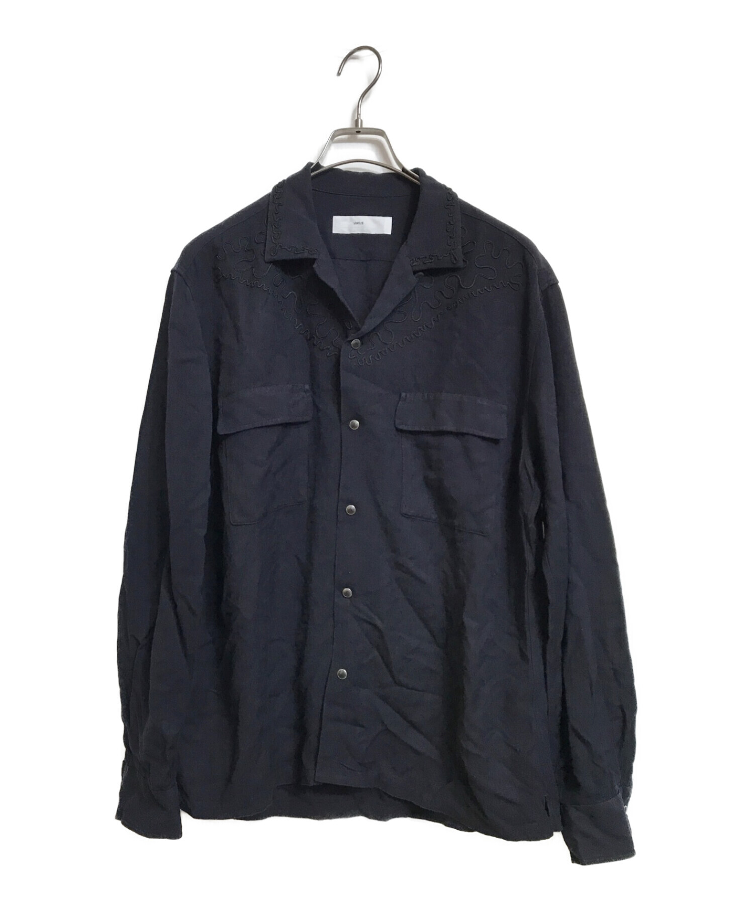 TOGA VIRILIS (トーガ ビリリース) Cord embroidery shirt/ ネイビー サイズ:48