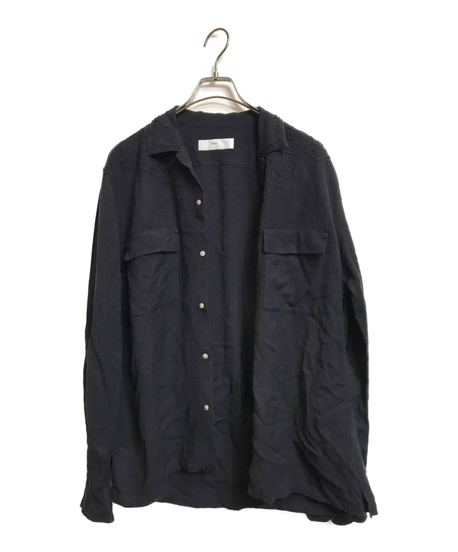 TOGA VIRILIS (トーガ ビリリース) Cord embroidery shirt/ ネイビー サイズ:48