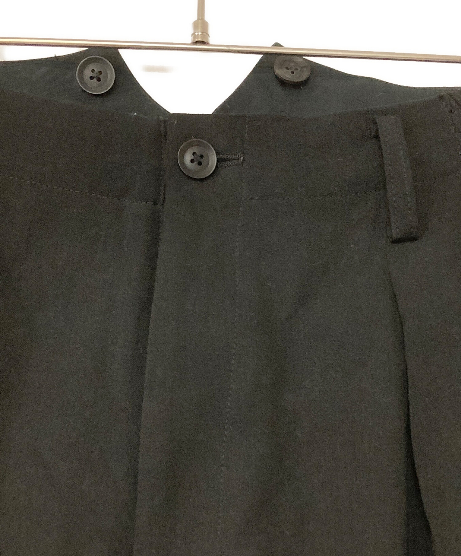 Yohji Yamamoto pour homme (ヨウジヤマモト プールオム) ウールギャバジン 1タック ワイド ハーフパンツ ブラック  サイズ:2