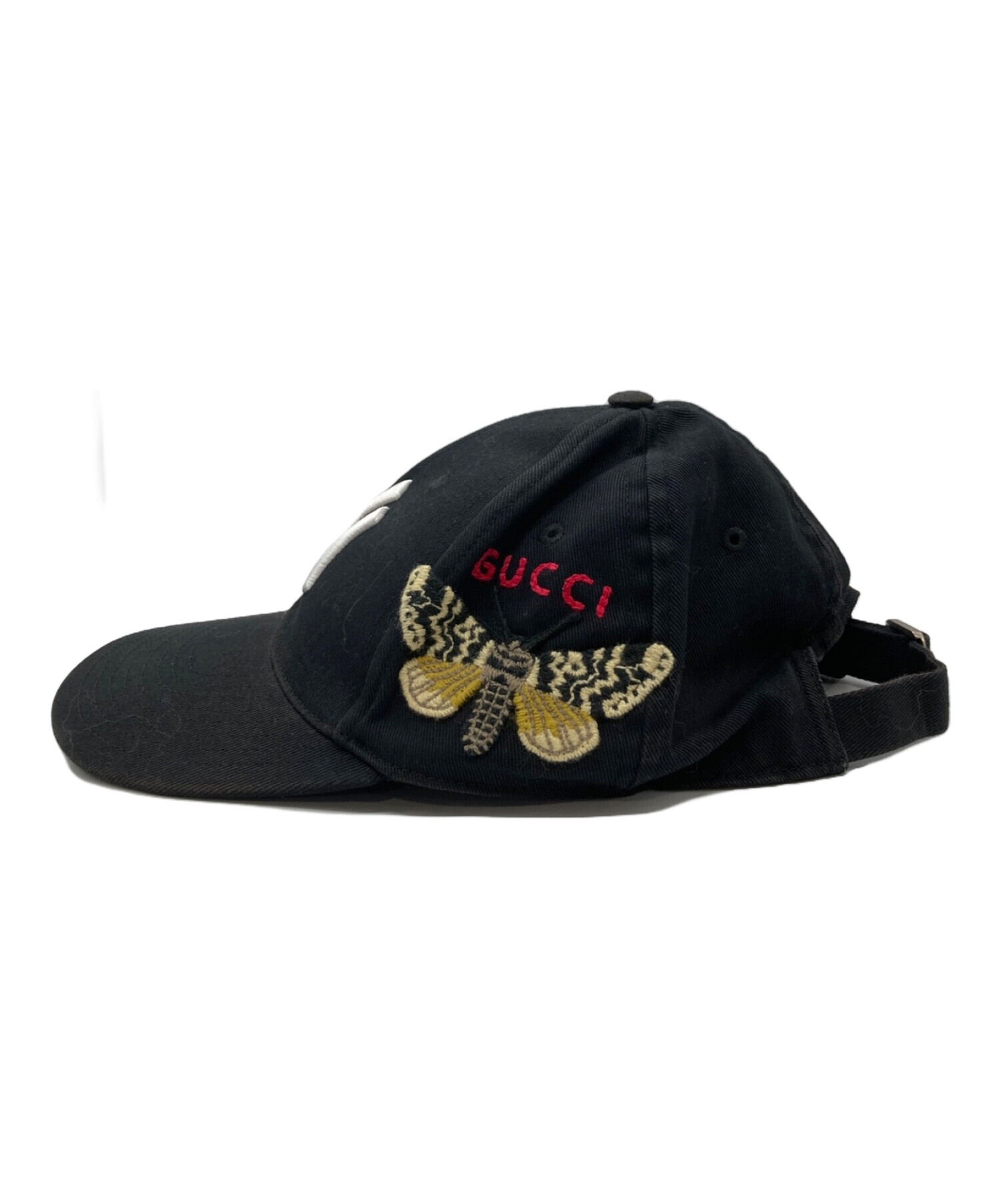 GUCCI (グッチ) New Era (ニューエラ) 6パネル蜂ベースボールキャップ ブラック サイズ:57-61cm