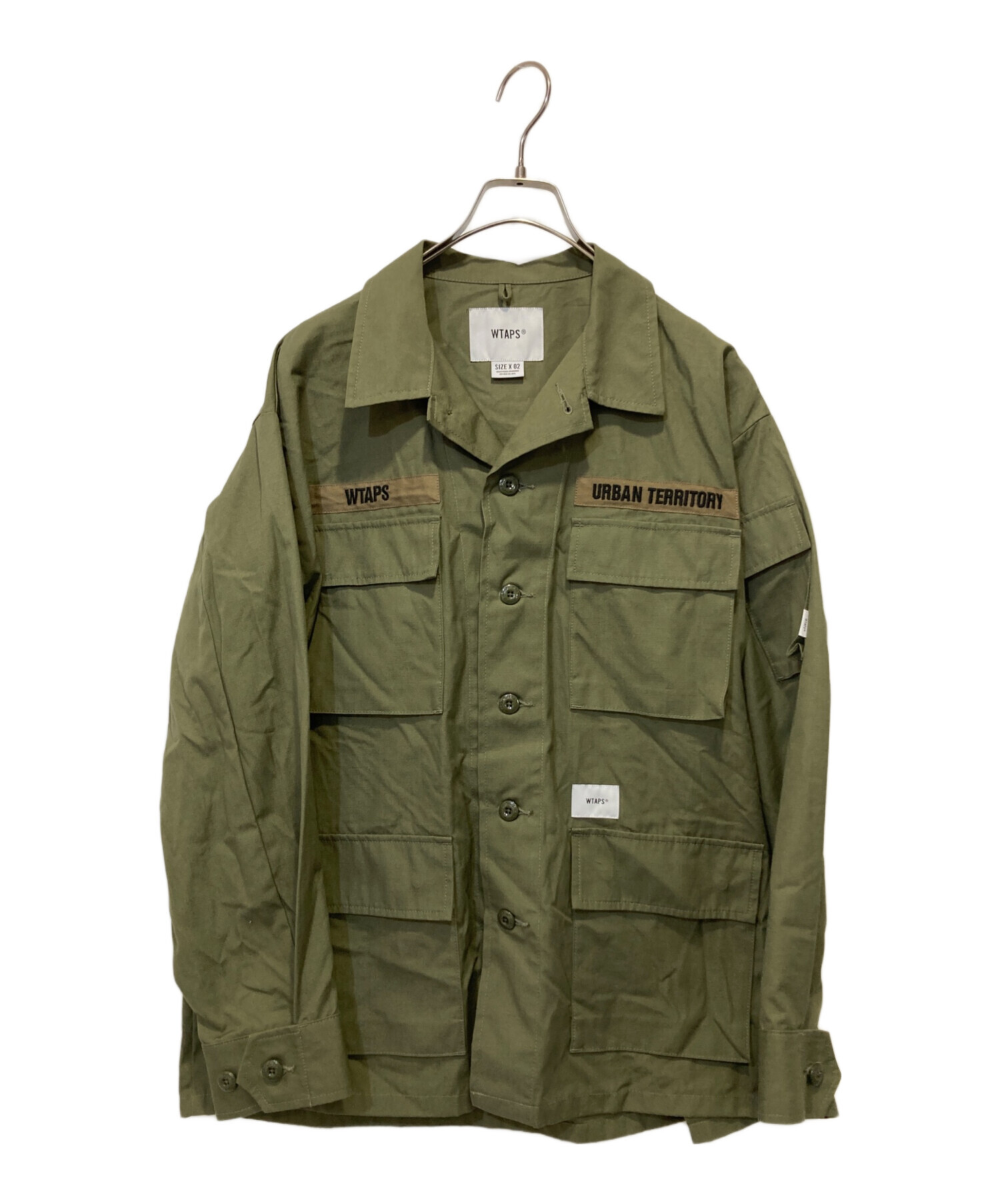 WTAPS (ダブルタップス) JUNGLE LS COTTON POPLIN ミリタリーフィールドジャケット オリーブ サイズ:02