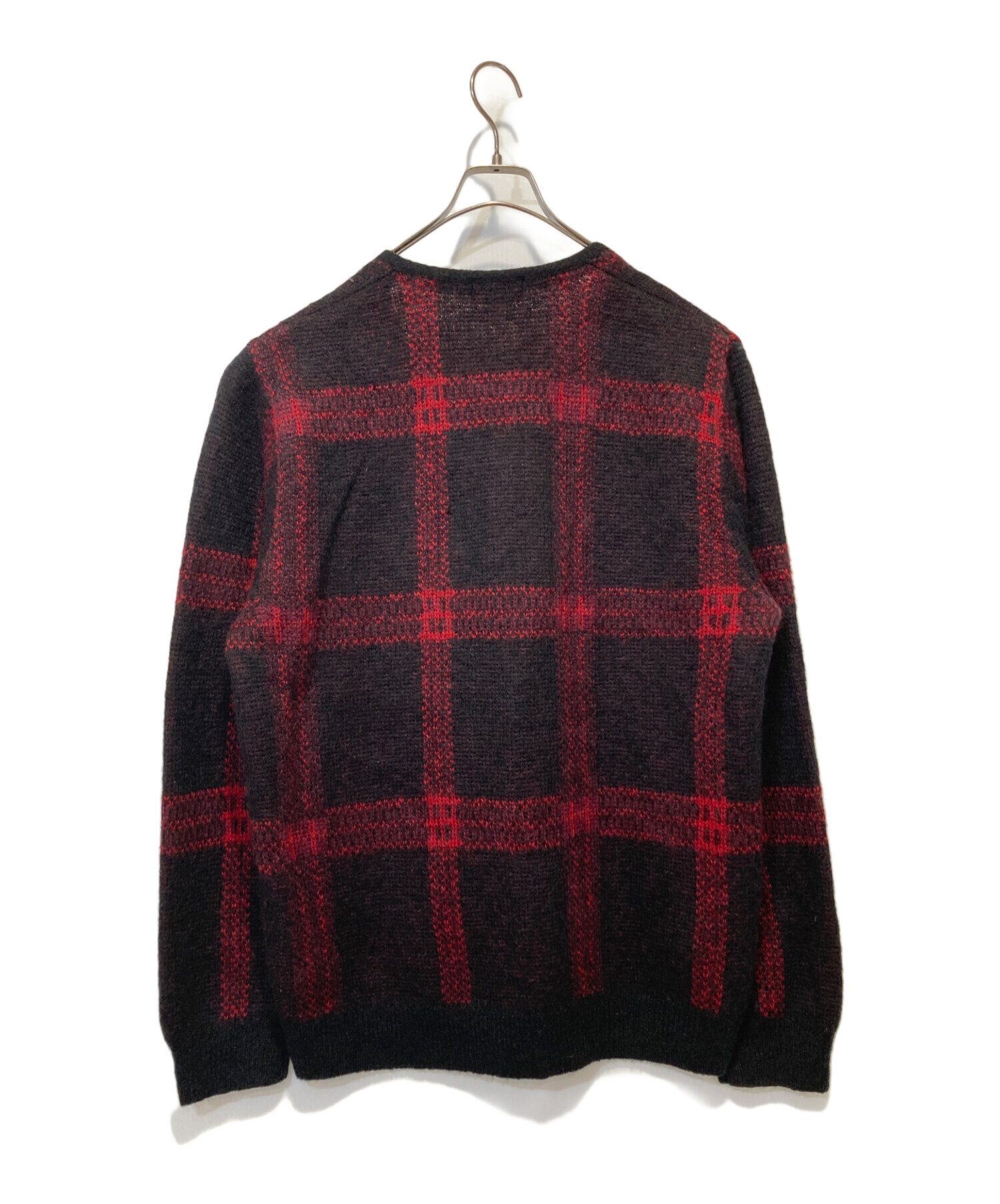 Supreme (シュプリーム) Plaid Mohair Cardigan レッド×ブラック サイズ:XL