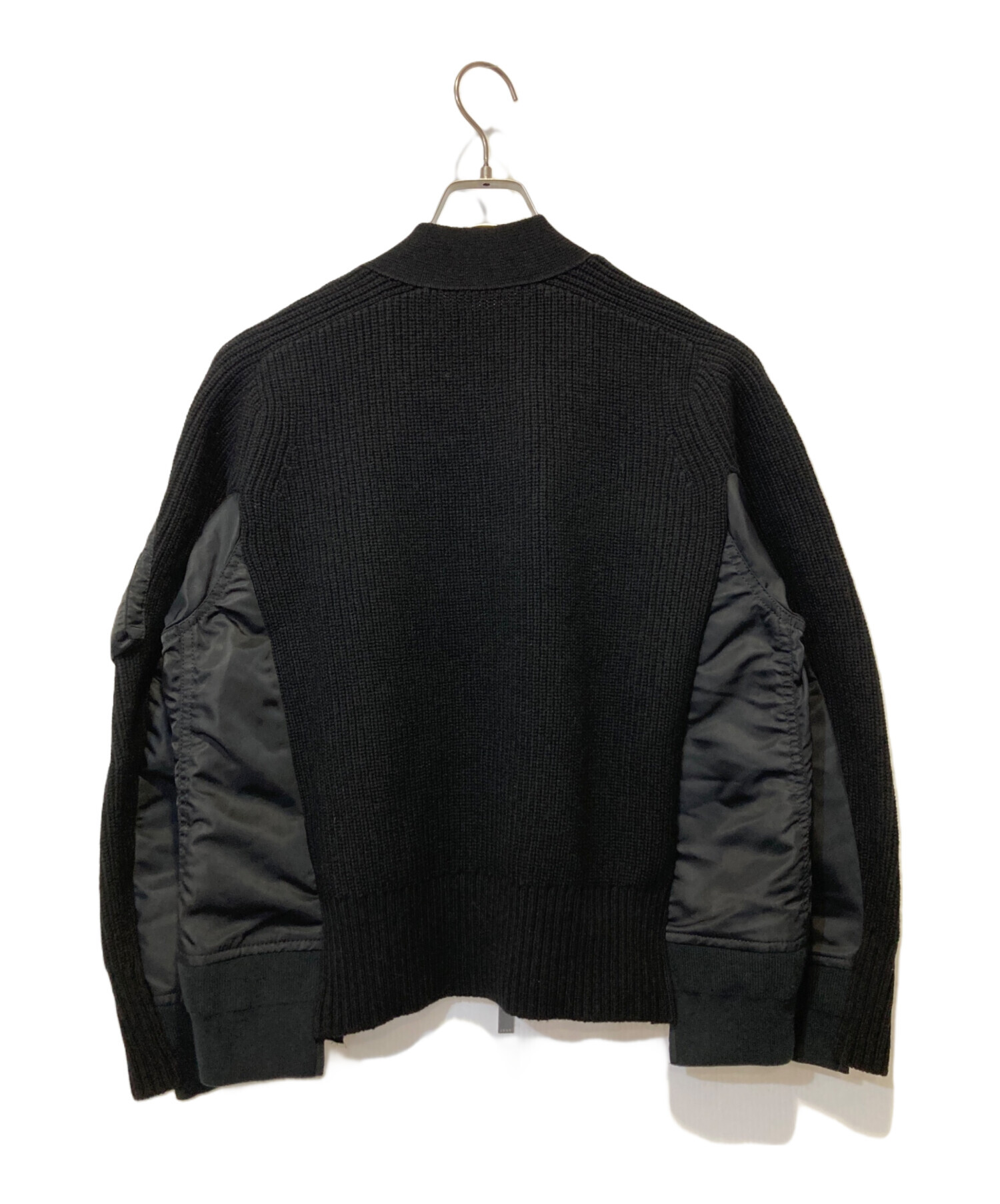 中古・古着通販】sacai (サカイ) Wool Knit x Nylon Twill Cardigan ブラック サイズ:1｜ブランド・古着通販  トレファク公式【TREFAC FASHION】スマホサイト