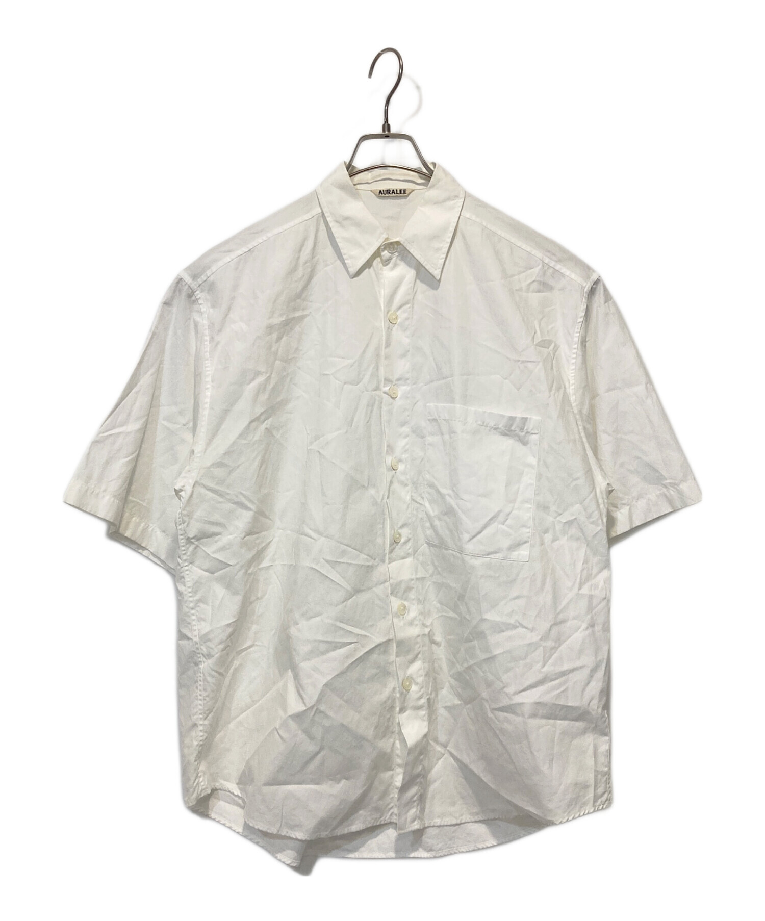 中古・古着通販】AURALEE (オーラリー) WASHED FINX TWILL BIG HALF SLEEVED SHIRTS ホワイト サイズ:4｜ブランド・古着通販  トレファク公式【TREFAC FASHION】スマホサイト