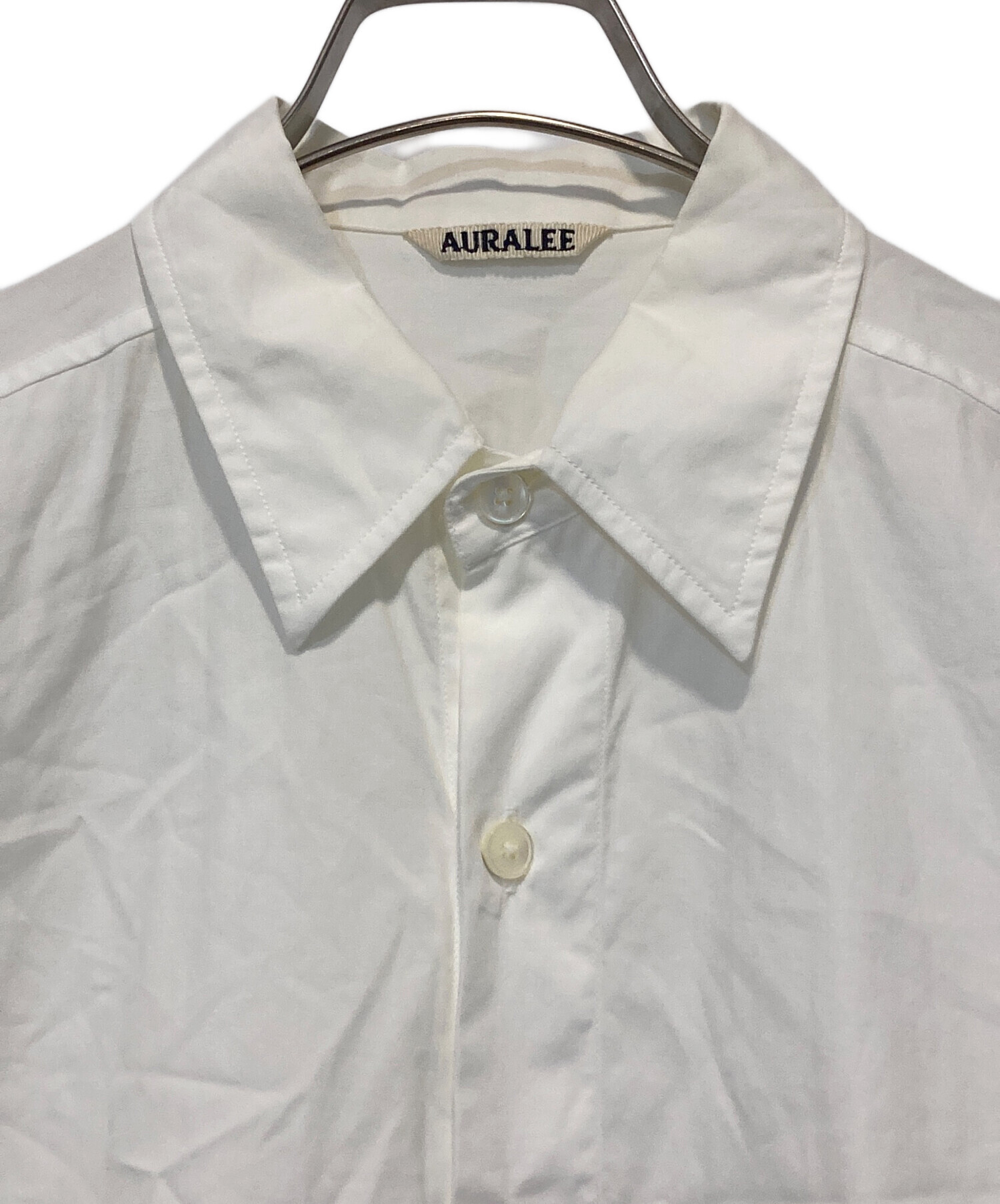 中古・古着通販】AURALEE (オーラリー) WASHED FINX TWILL BIG HALF SLEEVED SHIRTS ホワイト サイズ:4｜ブランド・古着通販  トレファク公式【TREFAC FASHION】スマホサイト