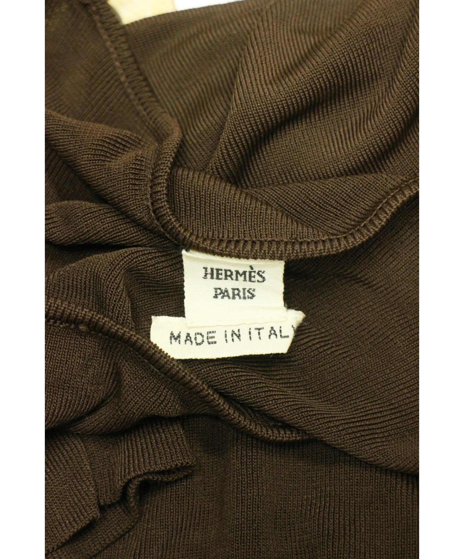 HERMES (エルメス) キャミソールニット ブラウン サイズ:LA