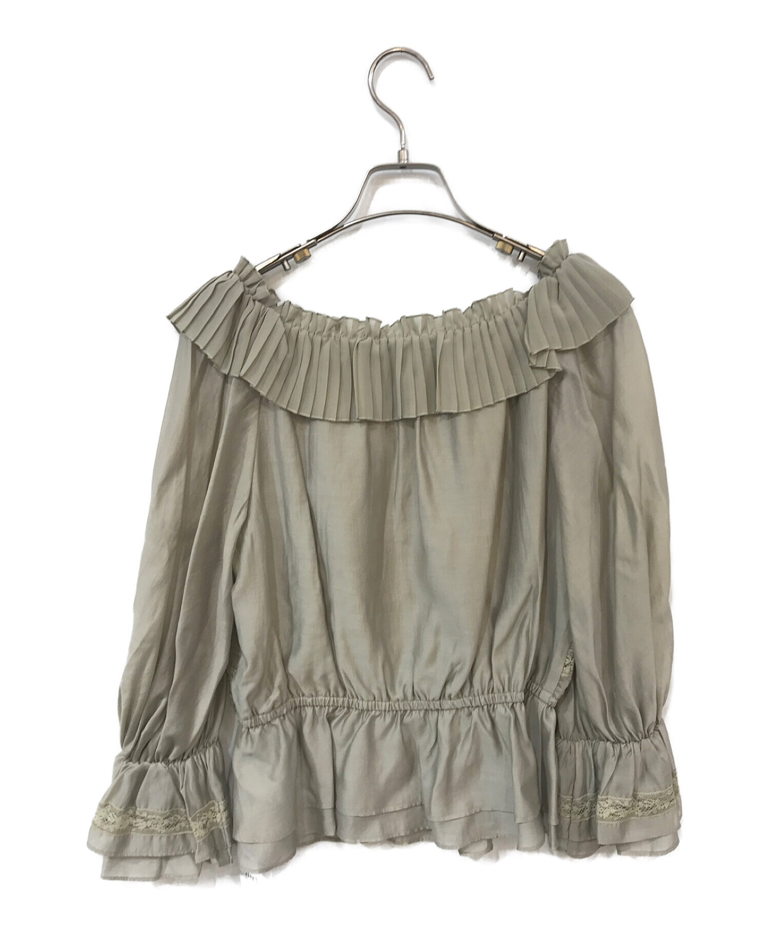 Her lip to (ハーリップトゥ) Off-the-shoulder Ruffled Lace Blouse カーキ サイズ:M