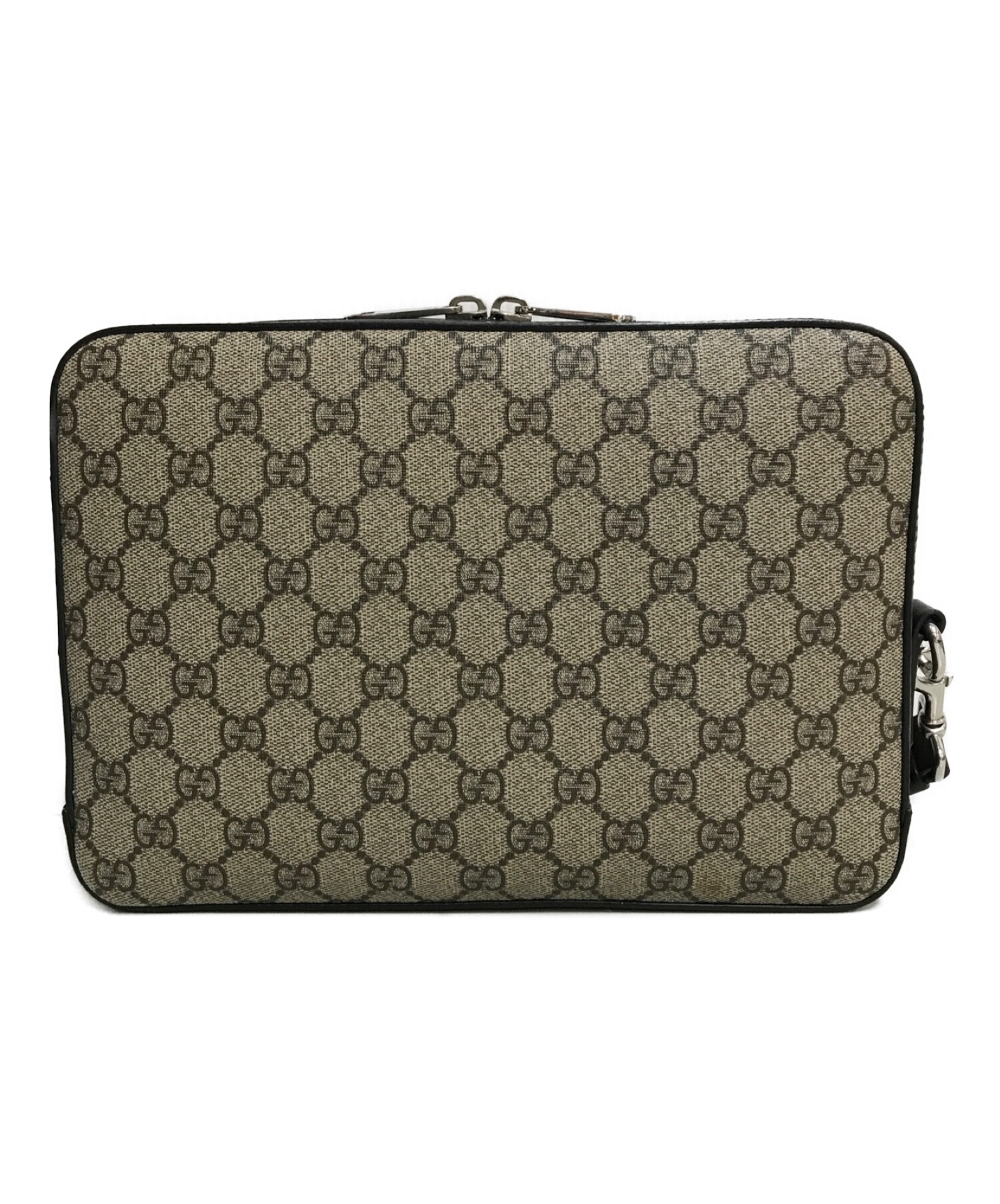 中古・古着通販】GUCCI (グッチ) GGスプリームセカンドバッグ グレー