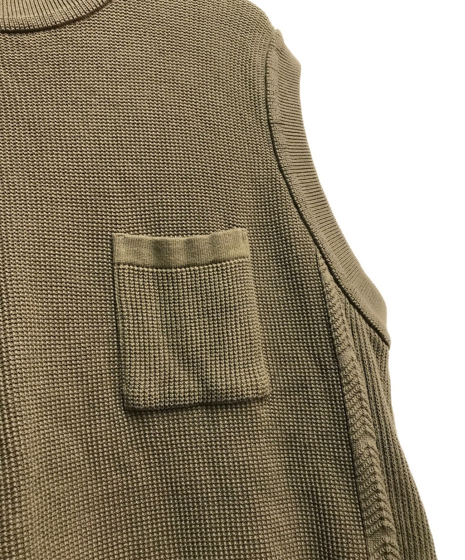 中古・古着通販】yashiki (ヤシキ) Wakakusa Knit Vest オリーブ