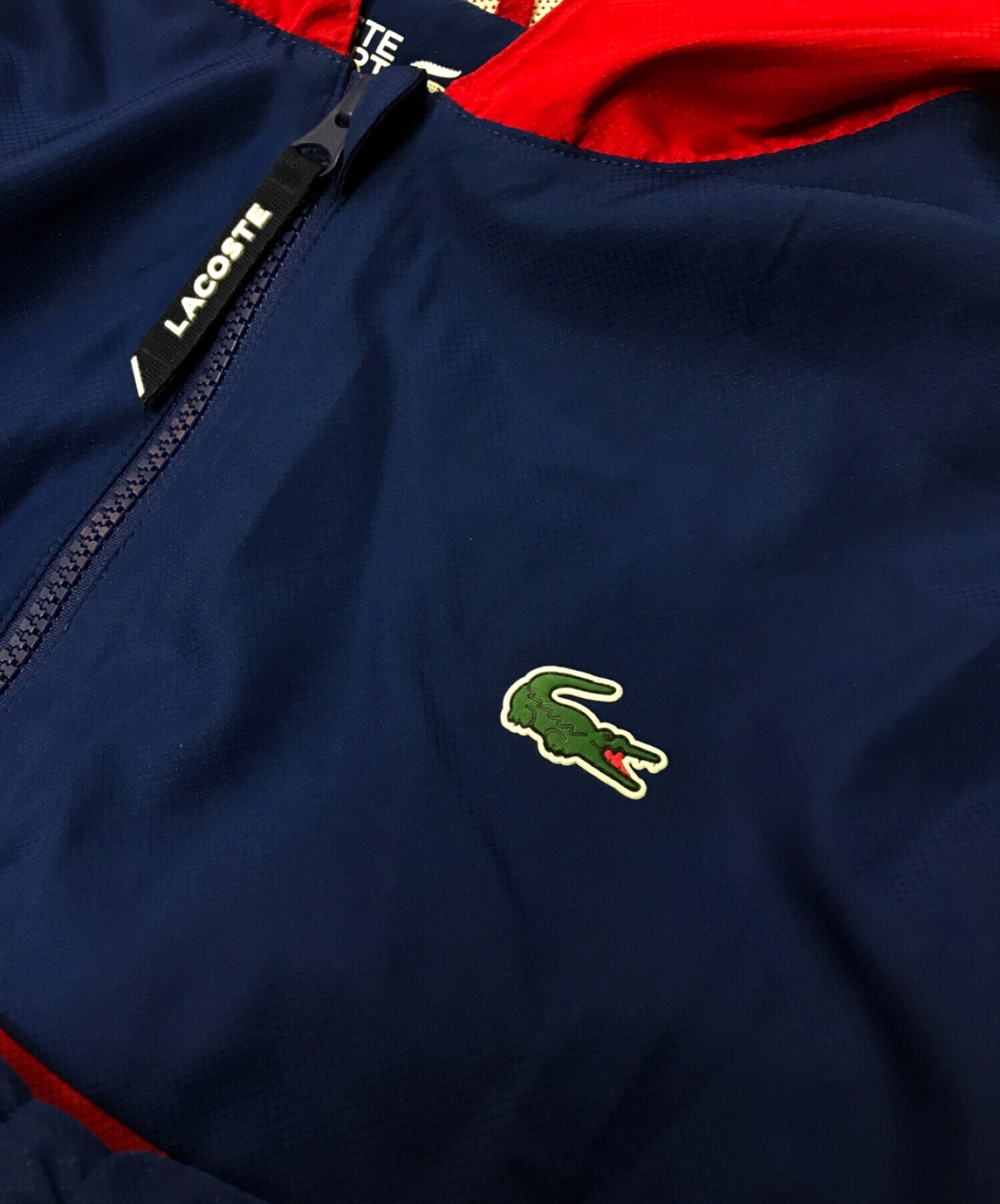 LACOSTE (ラコステ) カラーブロック撥水ジップジャケット ブルーレッド サイズ:50