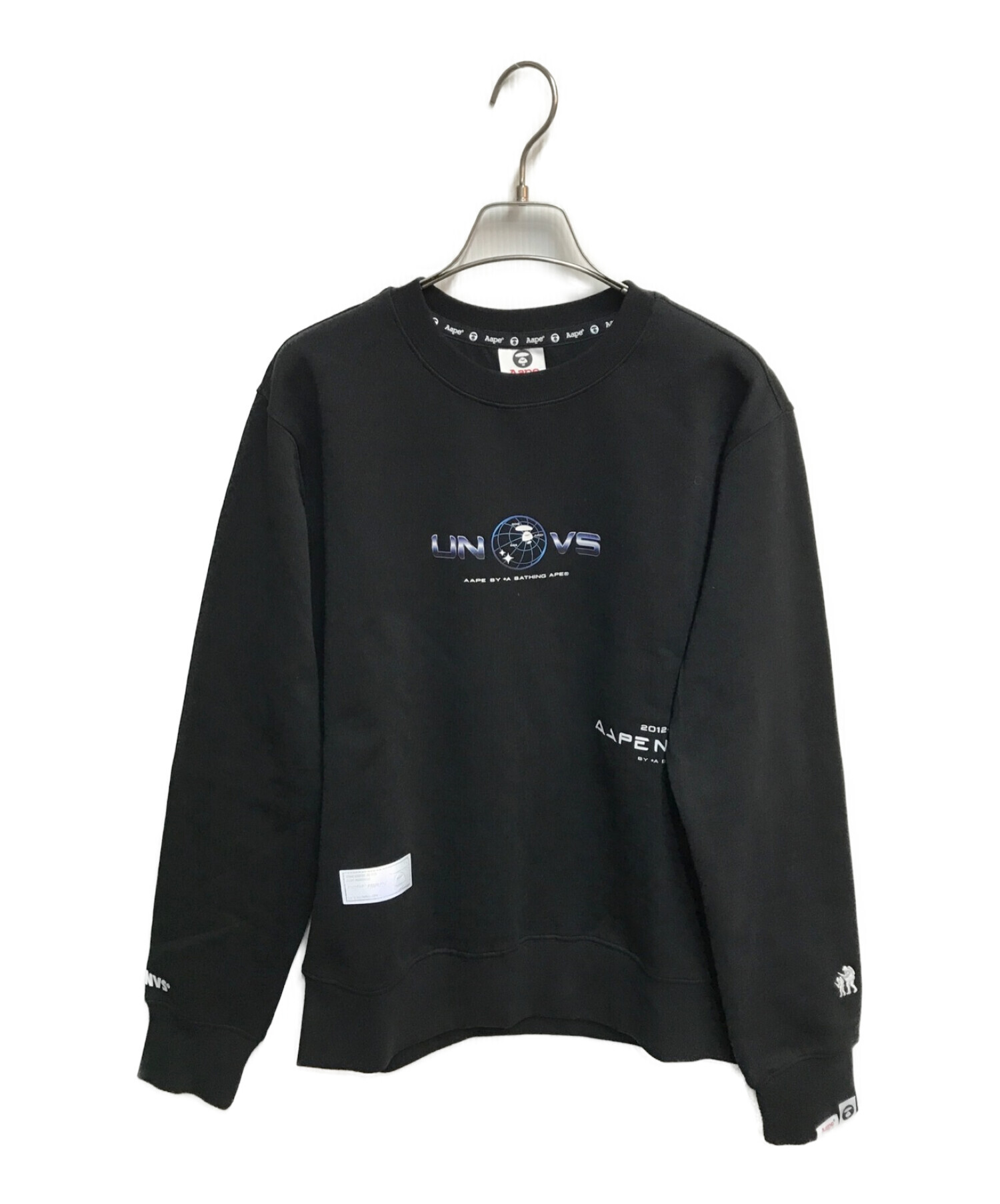 Aape BY A BATHING APE (エーエイプ バイ アベイシングエイプ) AAPE CREW NECK SWEAT ブラック サイズ:M