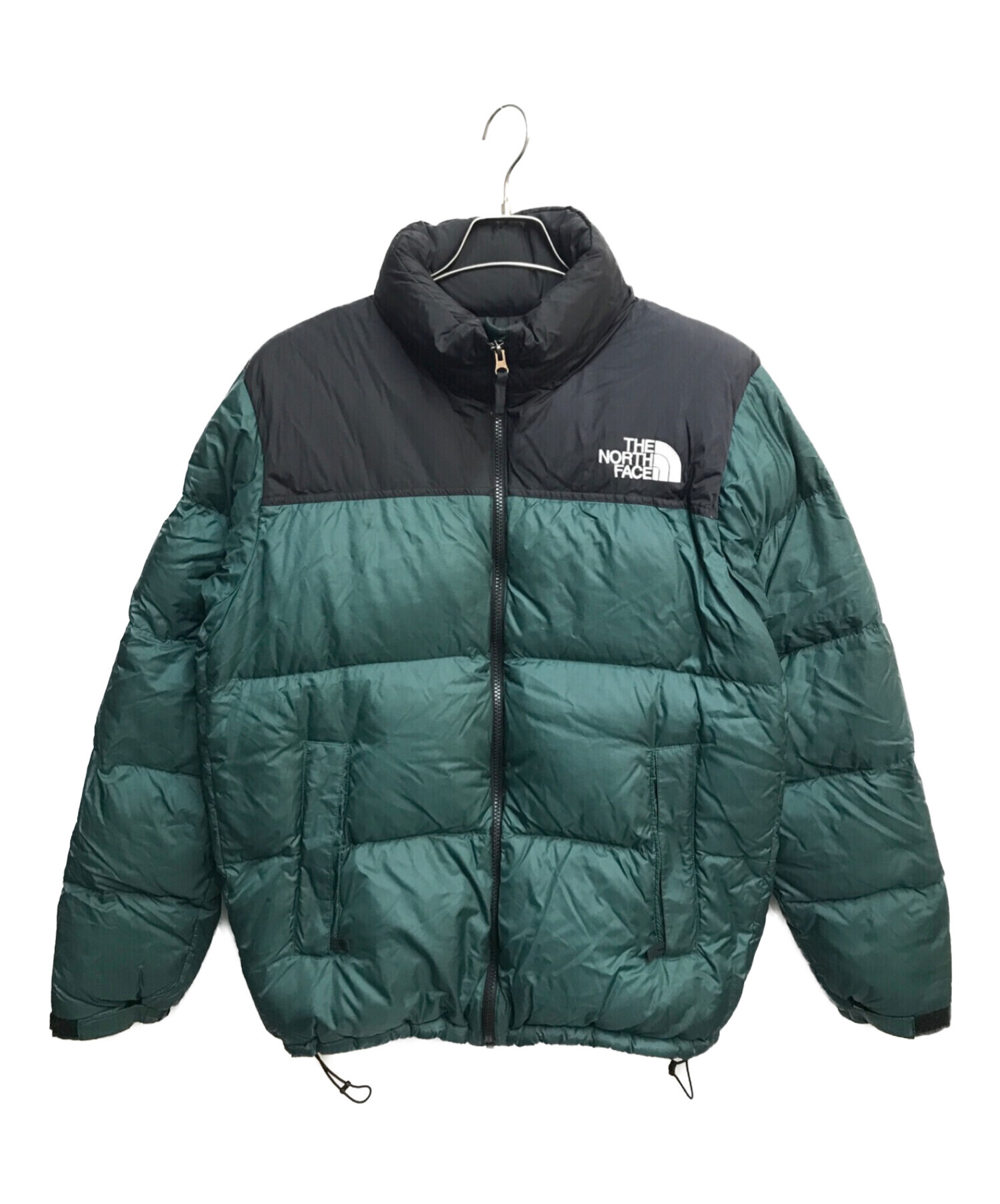 THE NORTH FACE (ザ ノース フェイス) ヌプシダウンジャケット ブラック×グリーン サイズ:XL