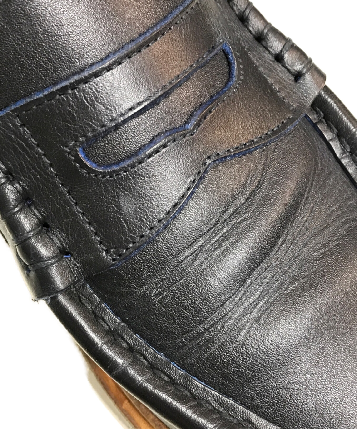 PARABOOT×BLUE WORK (パラブーツ×ブルーワーク) REIMS別注ローファー ネイビー サイズ:61/2F