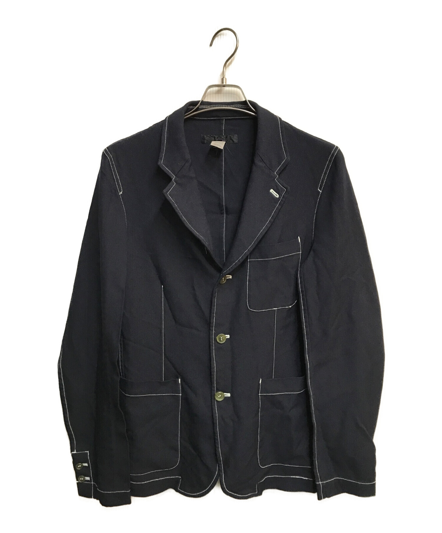 COMME des GARCONS SHIRT (コムデギャルソンシャツ) ステッチデザイン3Bジャケット ネイビー サイズ:M