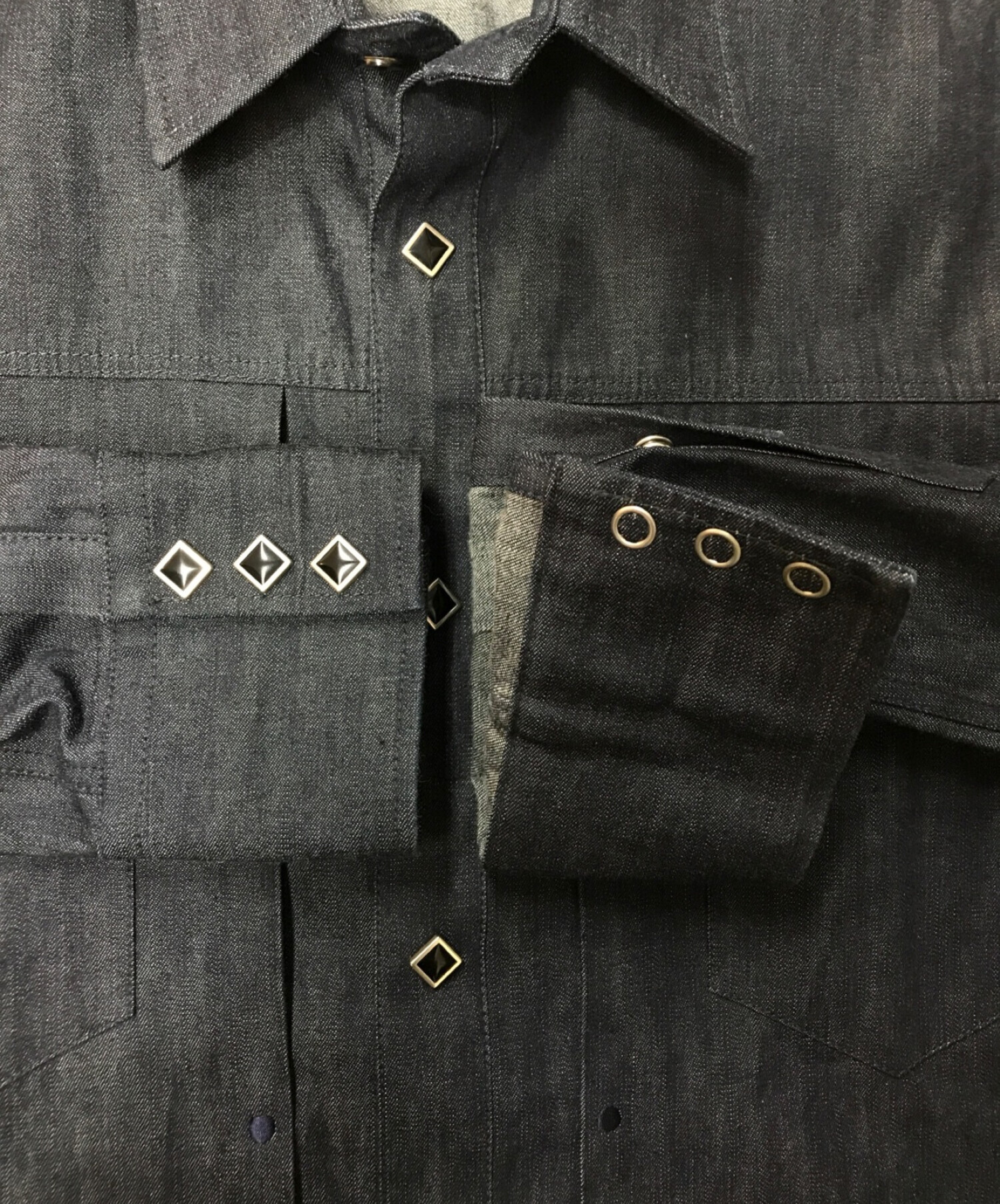 JOHN LAWRENCE SULLIVAN (ジョンローレンスサリバン) RIGID DENIM COWBOY SHIRT インディゴ サイズ:38