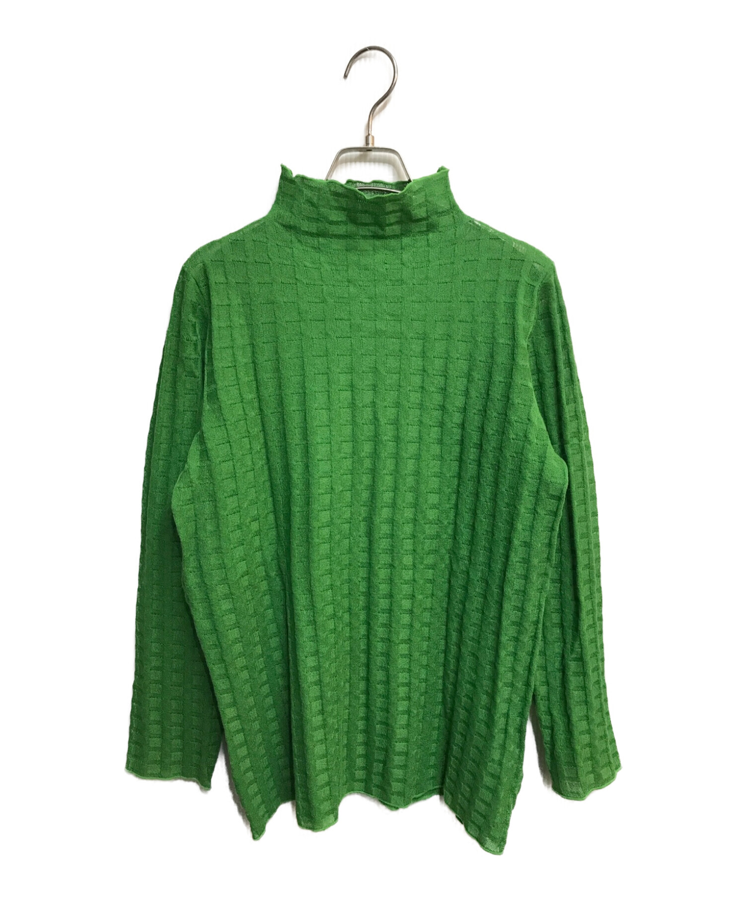 Ameri (アメリ) PLAID SHEER TURTLE KNIT グリーン サイズ:F