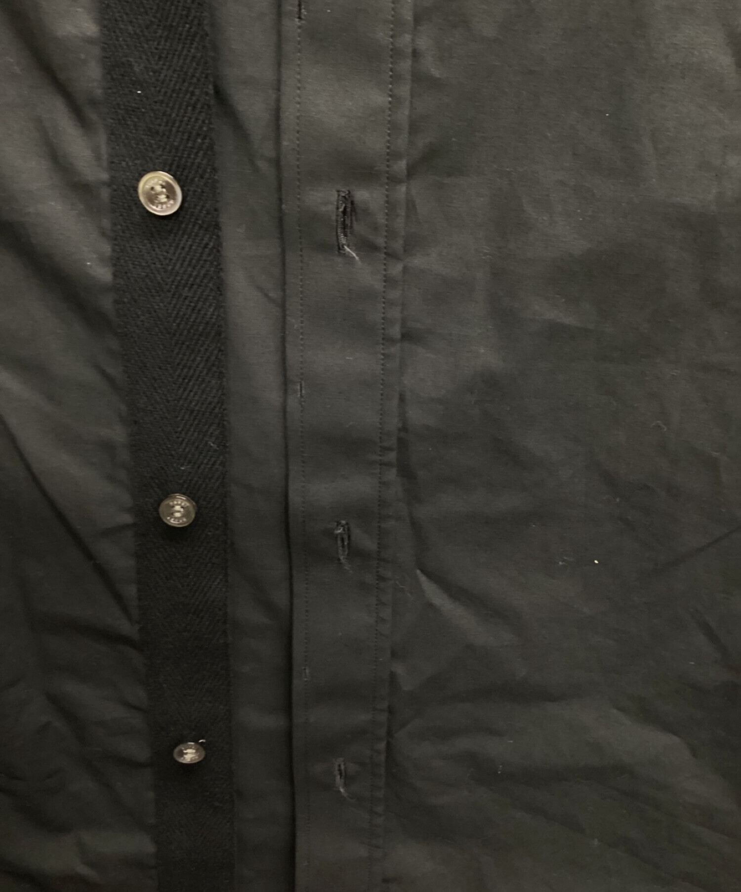中古・古着通販】sacai (サカイ) 袖レイヤードシャツ ブラック サイズ