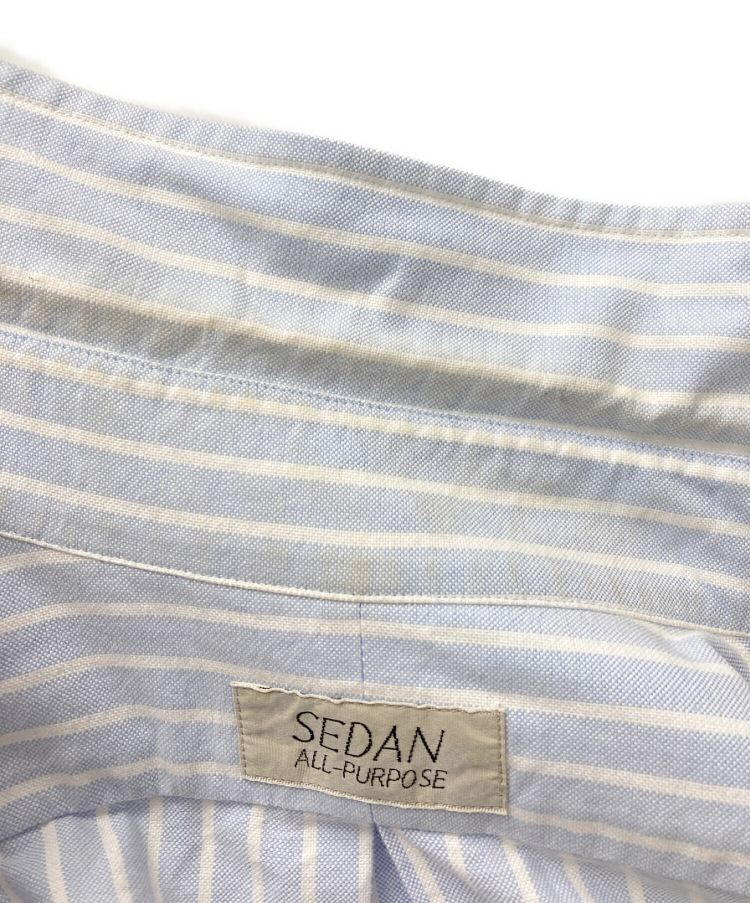 SEDAN ALL-PURPOSE (セダンオールパーパス) ストライプシャツ ブルー サイズ:L