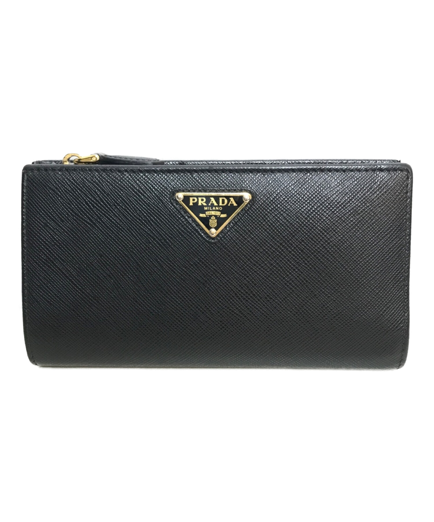 中古・古着通販】PRADA (プラダ) 2つ折り財布 ブラック｜ブランド