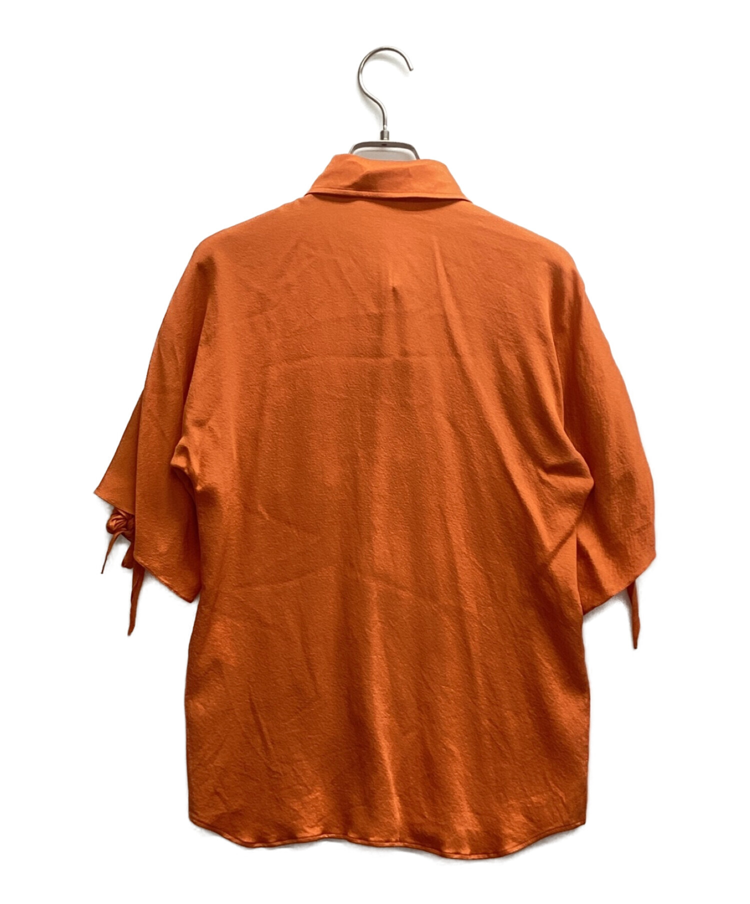 中古・古着通販】HERMES (エルメス) シルクシャツ オレンジ サイズ:36 ...