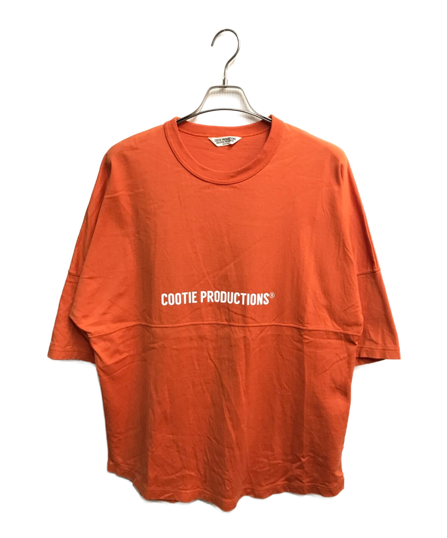 COOTIE PRODUCTIONS (クーティープロダクツ) オーバーサイズプリントTシャツ オレンジ サイズ:MEDIUM