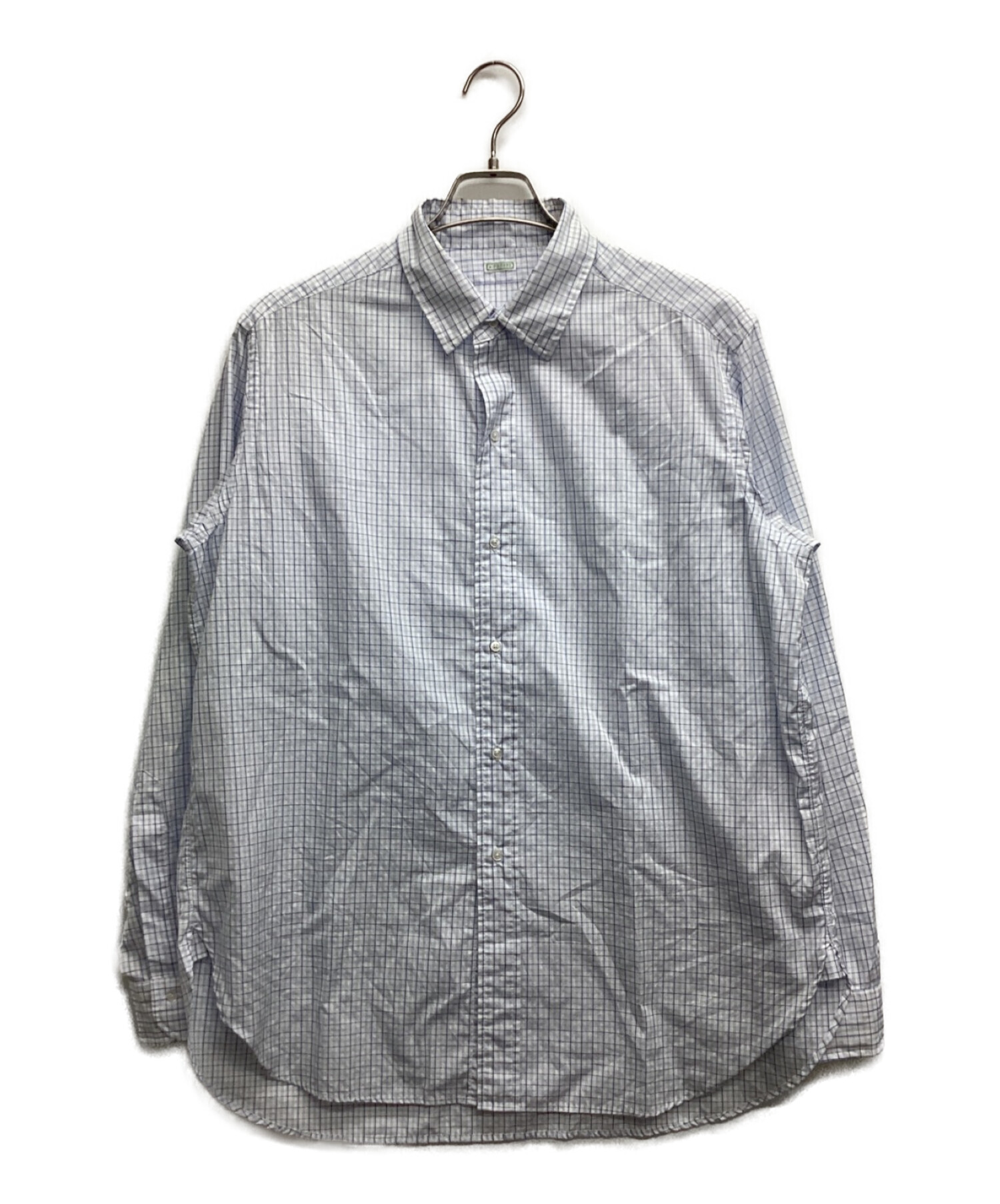 A.PRESSE (アプレッセ) Regular Collar Shirt ブルー×ホワイト サイズ:2