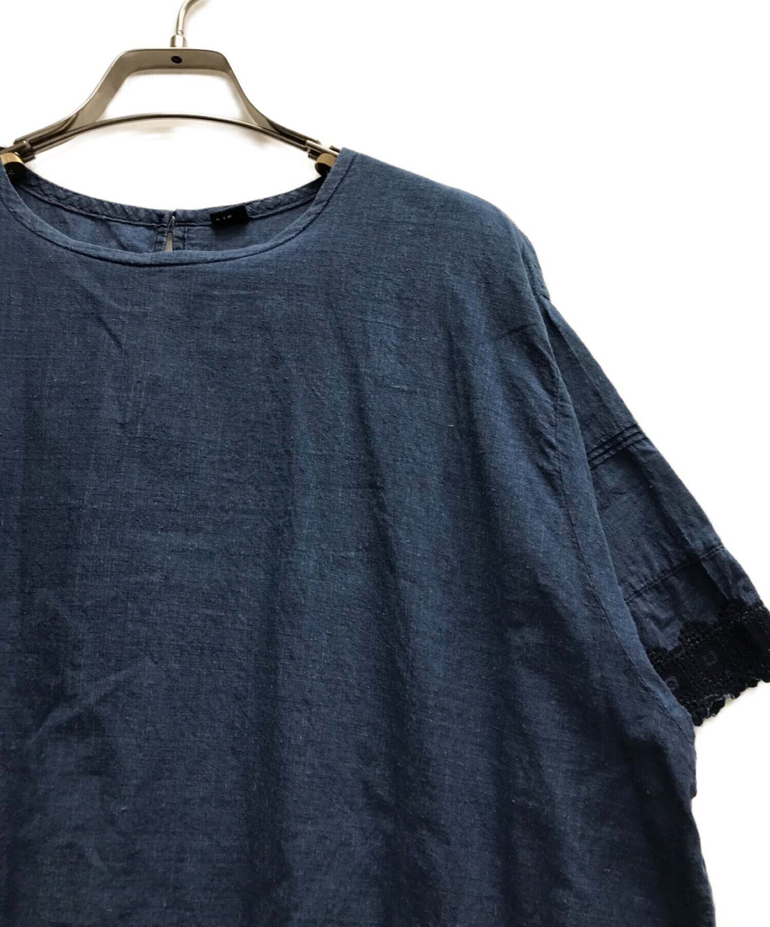 45R (フォーティーファイブアール) 藍インドカディdeカットワークTシャツ ネイビー サイズ:記載無し