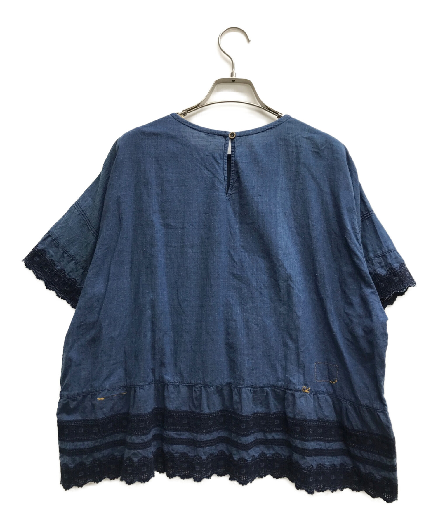 18,600円45R 藍インドカディdeカットワークTシャツ