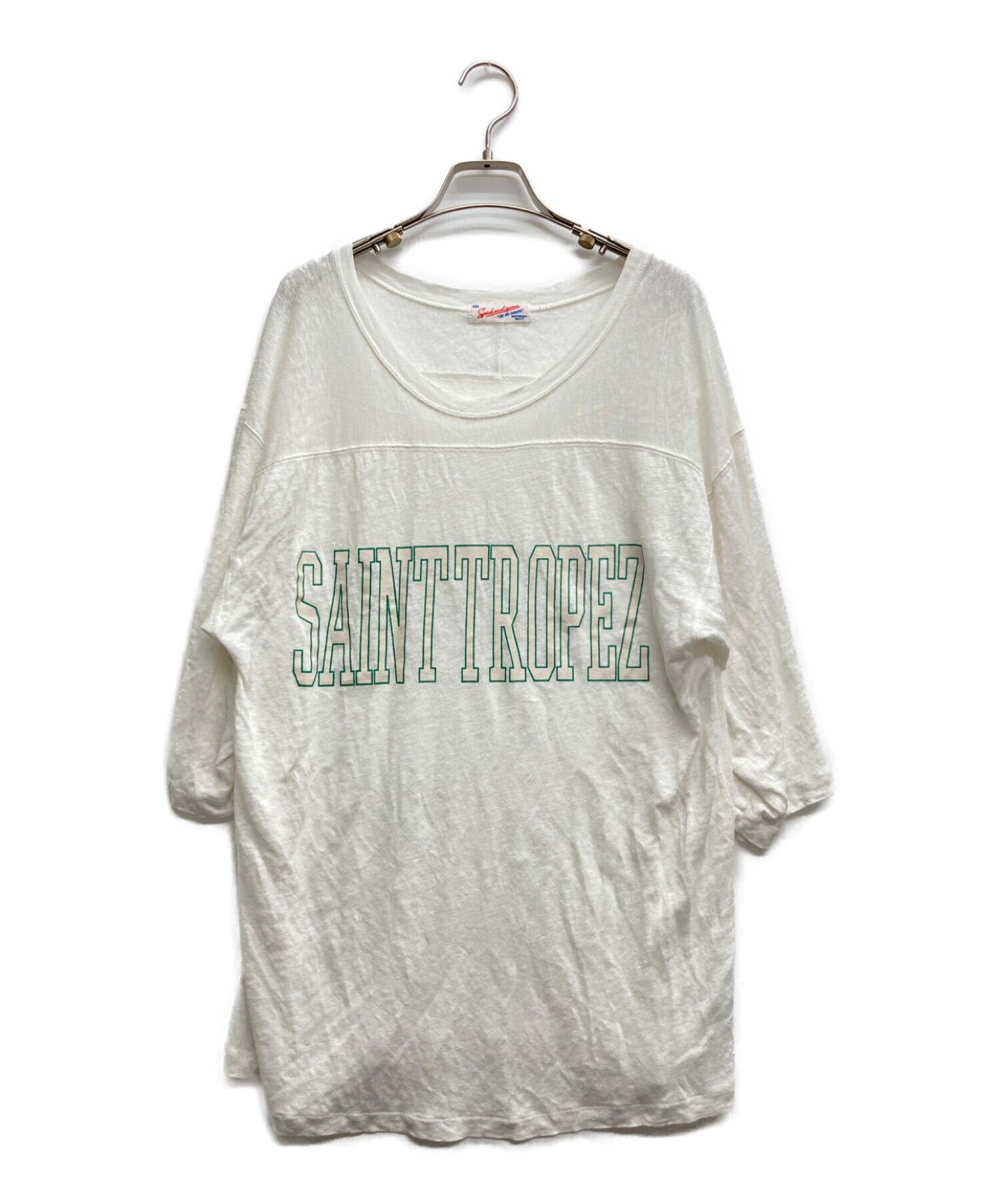Spick and Span (スピックアンドスパン) リネンフットボールTシャツ ホワイト サイズ:F