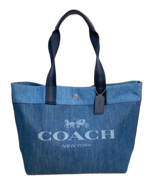 中古・古着通販】COACH (コーチ) デニムハンドバッグ インディゴ