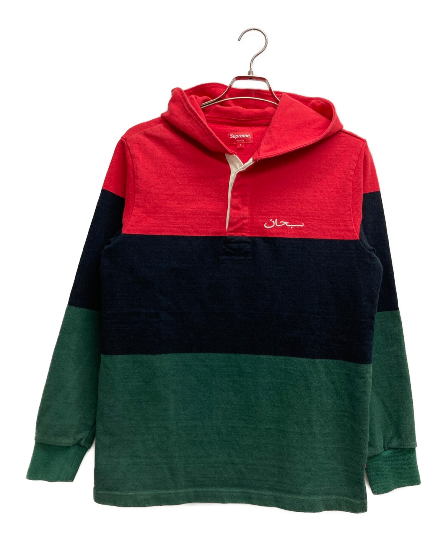 中古・古着通販】SUPREME (シュプリーム) Block Striped Hooded Rugby レッド×ブラック×グリーン  サイズ:S｜ブランド・古着通販 トレファク公式【TREFAC FASHION】スマホサイト