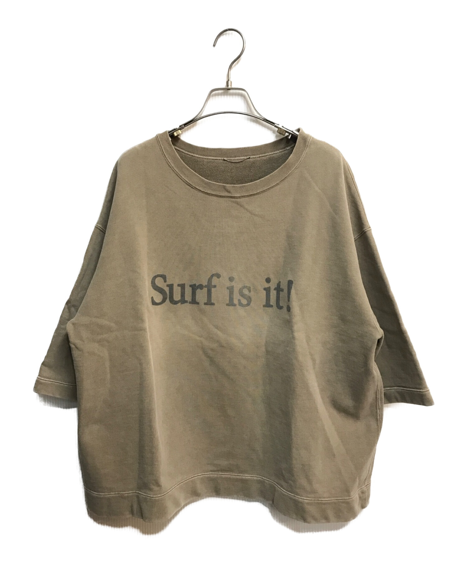 Deuxieme Classe プリント Tシャツ surf ベージュトップス