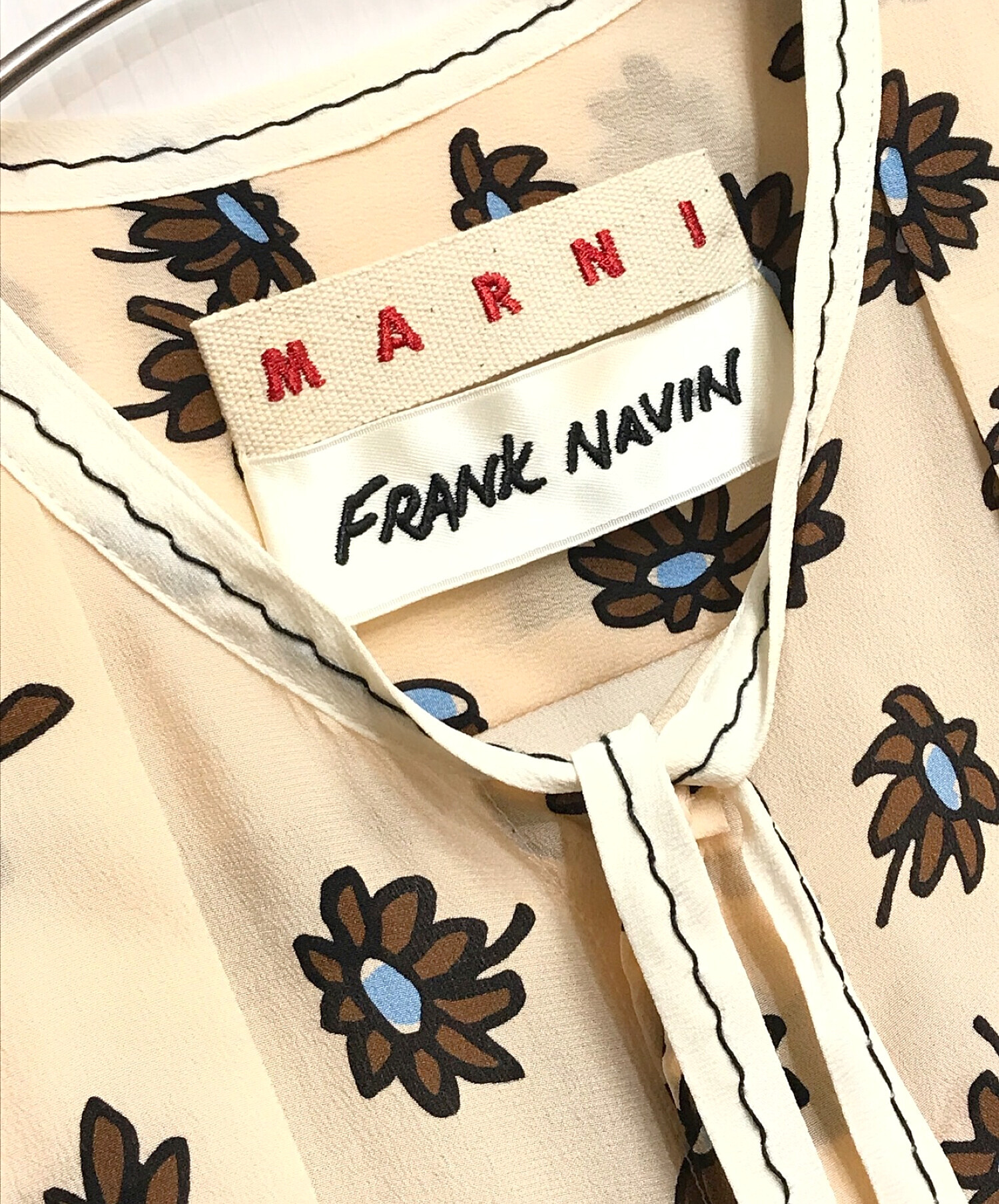 MARNI (マルニ) フローラルプリントシルクブラウス アイボリー サイズ:38