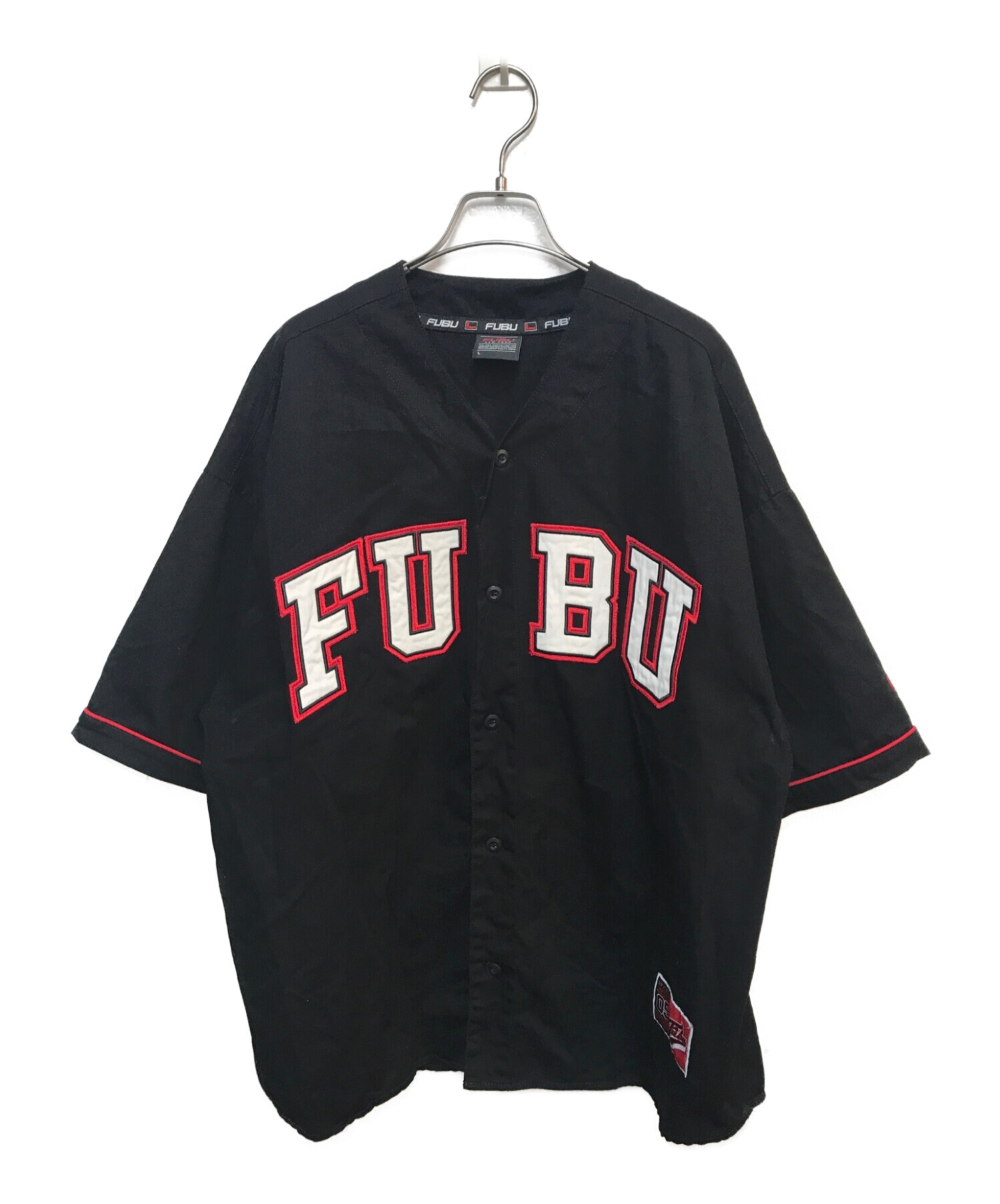 中古・古着通販】FUBU (フブ) ベースボールシャツ ブラック サイズ:Ｌ