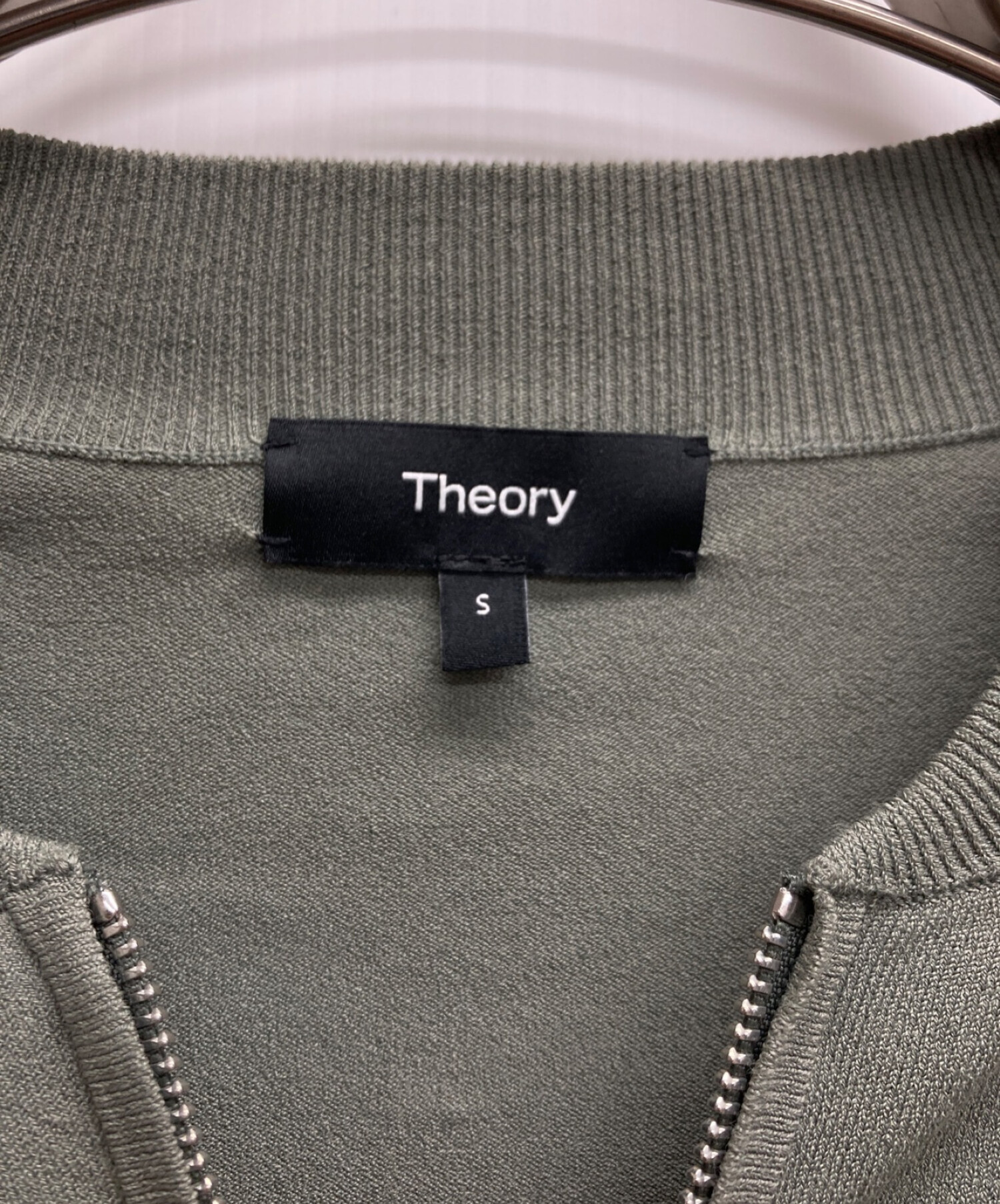 theory (セオリー) Compact Crepe Zip Up Bomber オリーブ サイズ:S