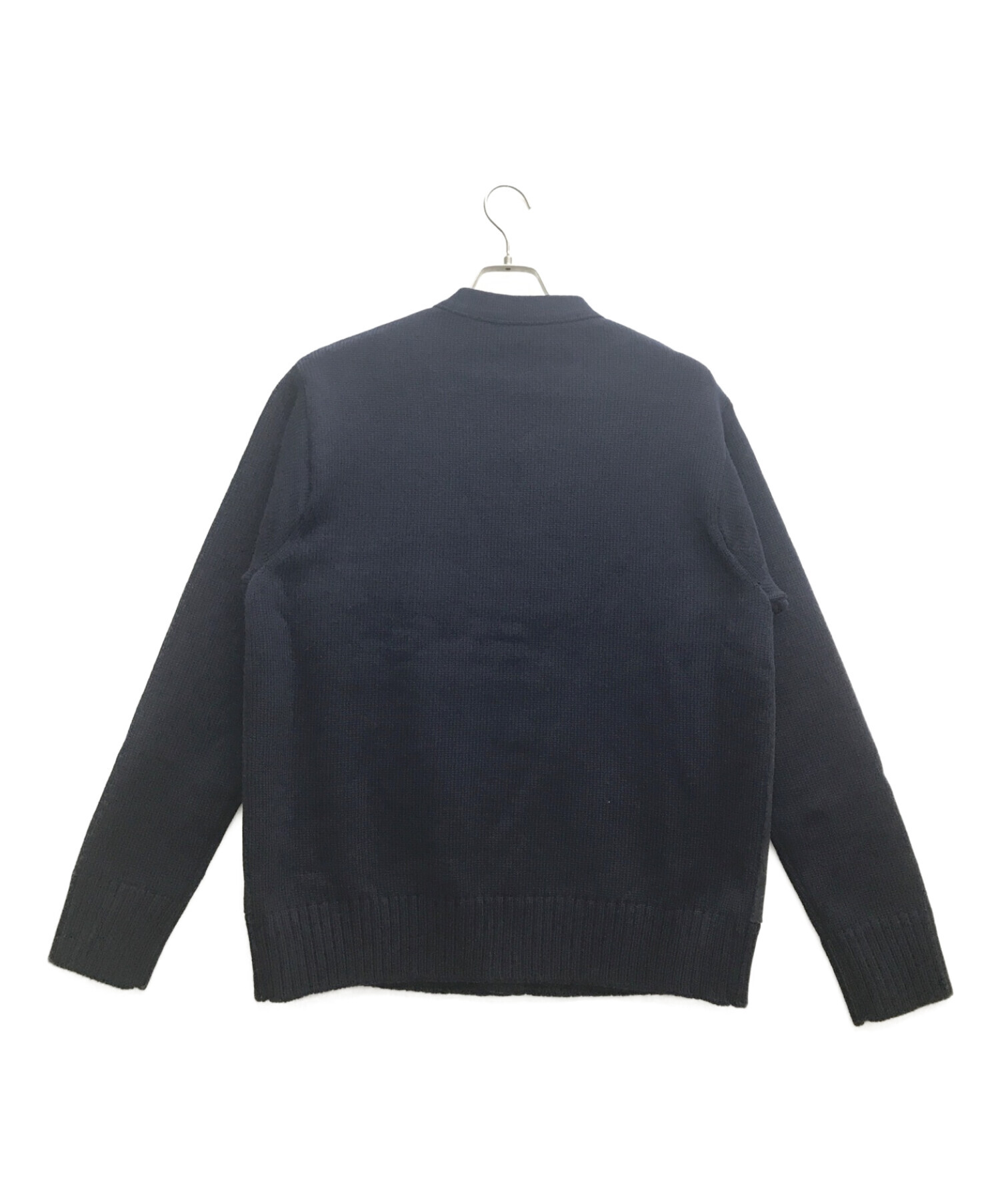 A.PRESSE (アプレッセ) Cashmere Suede Combination Cardigan ネイビー×ブラック サイズ:2