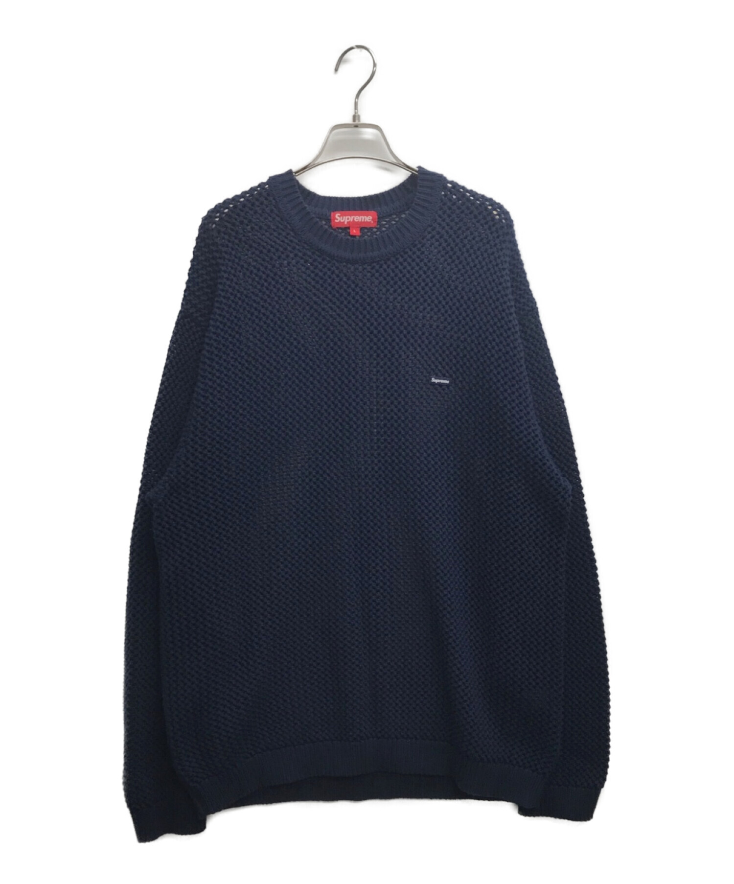 SUPREME (シュプリーム) Textured Small Box Sweater ネイビー サイズ:L