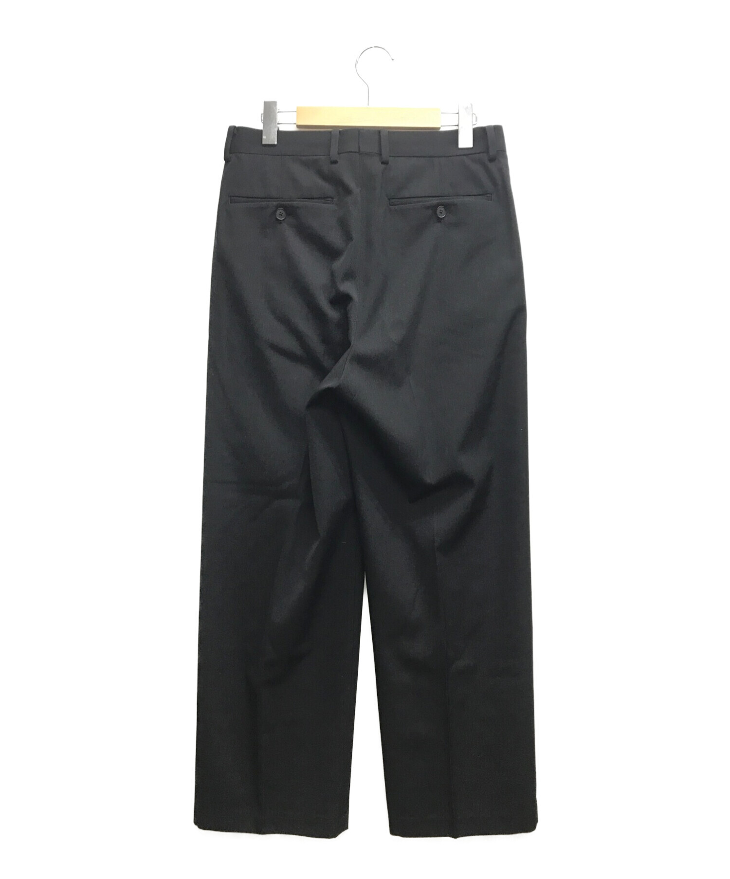 AURALEE (オーラリー) LIGHT WOOL MAX GABARDINE TWO-TUCK SLACKS ブラック サイズ:3