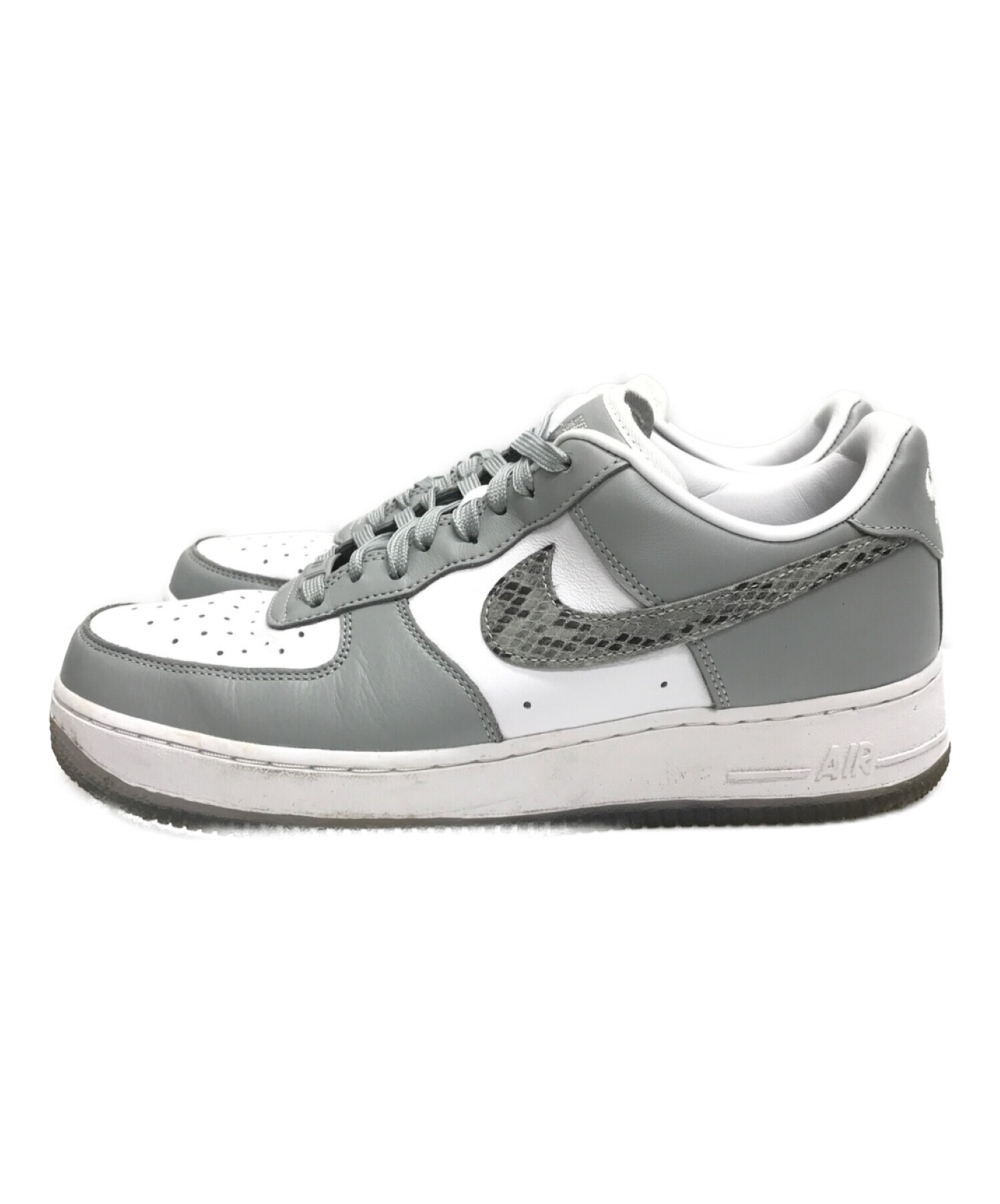 NIKE (ナイキ) AIR FORCE 1 LOW BY YOU UNLOCKED/エアフォース ロウバイユー アンロックド グレー×ホワイト  サイズ:27.5cm