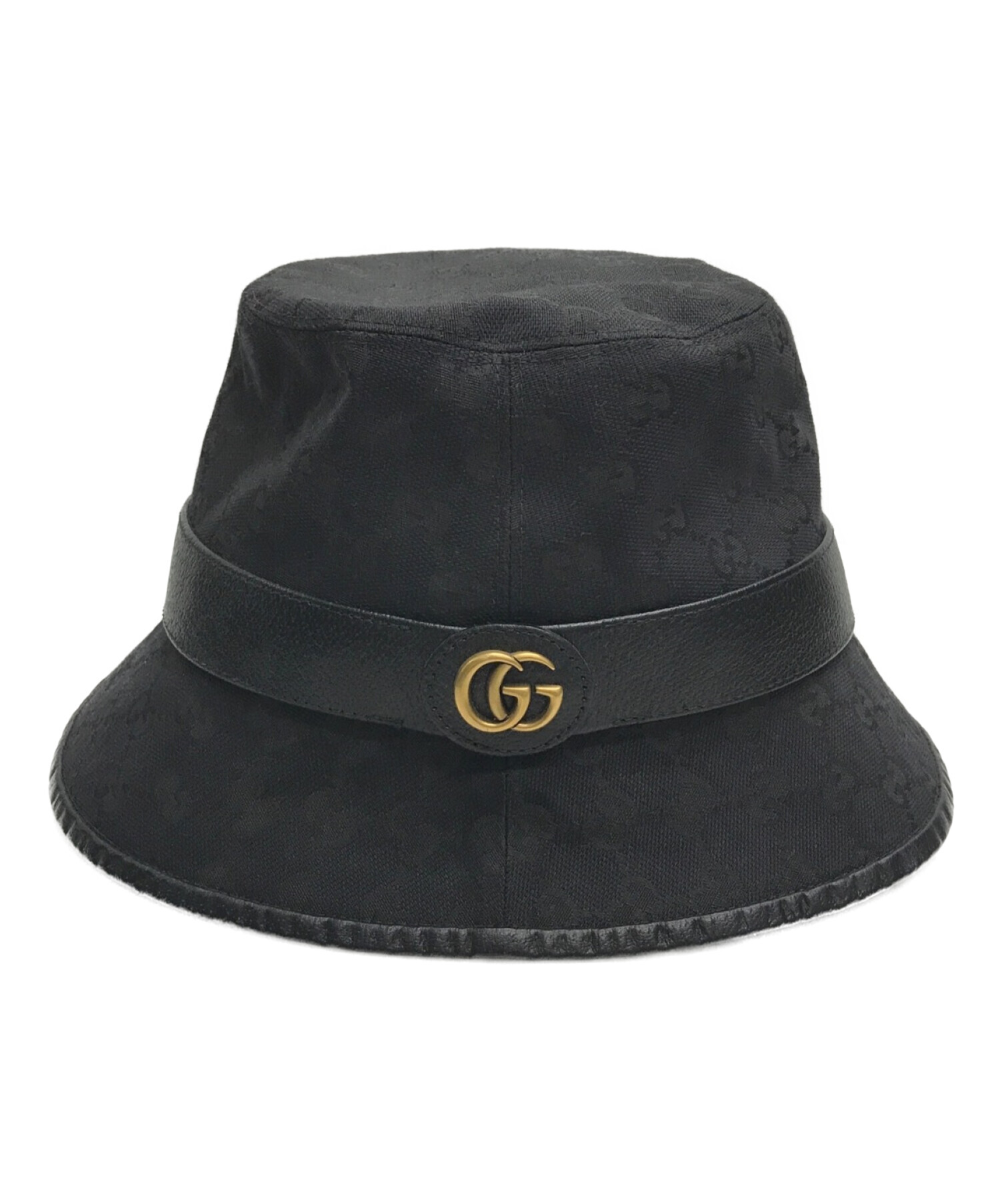 中古・古着通販】GUCCI (グッチ) GGキャンバスフェドラハット ブラック