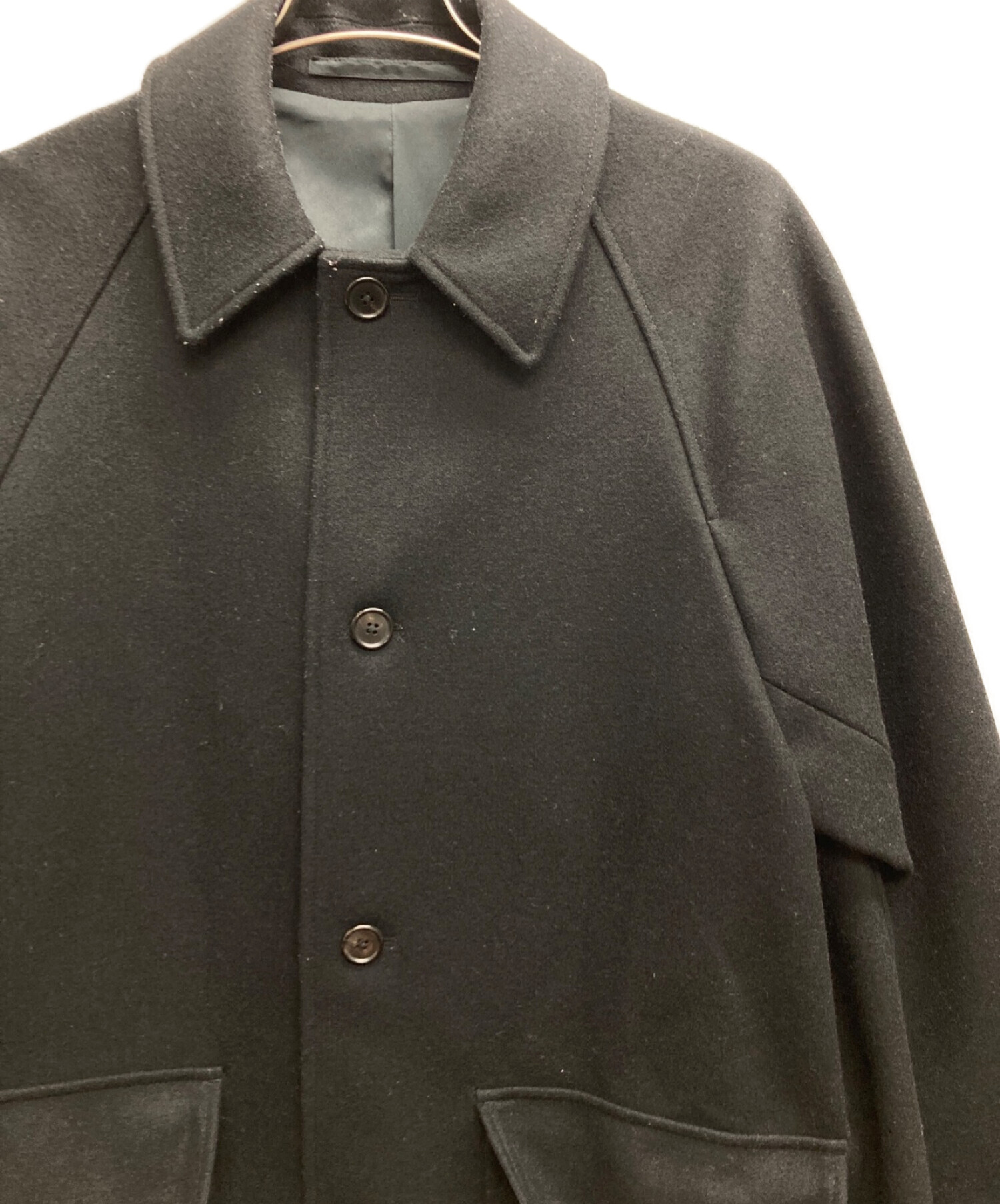 STEVEN ALAN (スティーブンアラン) FLAT MELTON CAMP COLLAR BALMACAAN  COAT／フラットメルトンキャンプカラーバルマカーンコート ブラック サイズ:Ⅿ