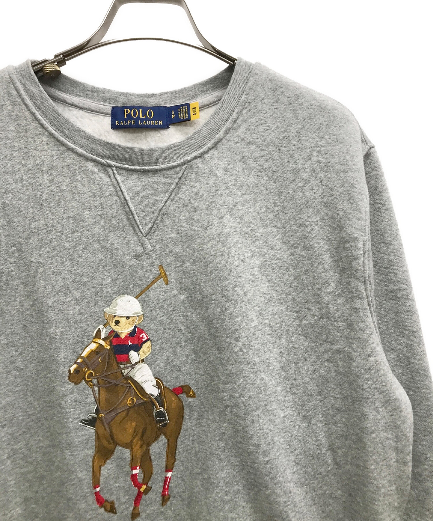 POLO RALPH LAUREN (ポロ・ラルフローレン) ポロベアプリントスウェット グレー サイズ:S