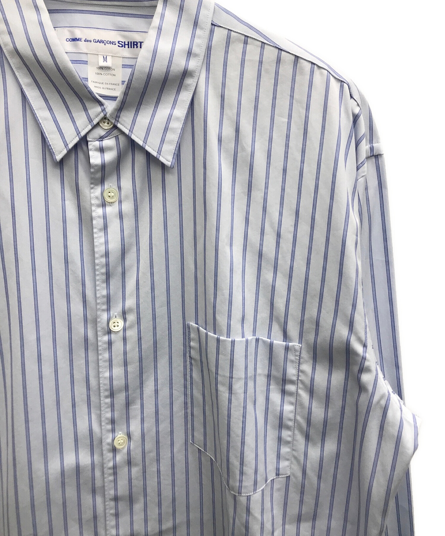 COMME des GARCONS SHIRT (コムデギャルソンシャツ) ストライプシャツ ブルー サイズ:M