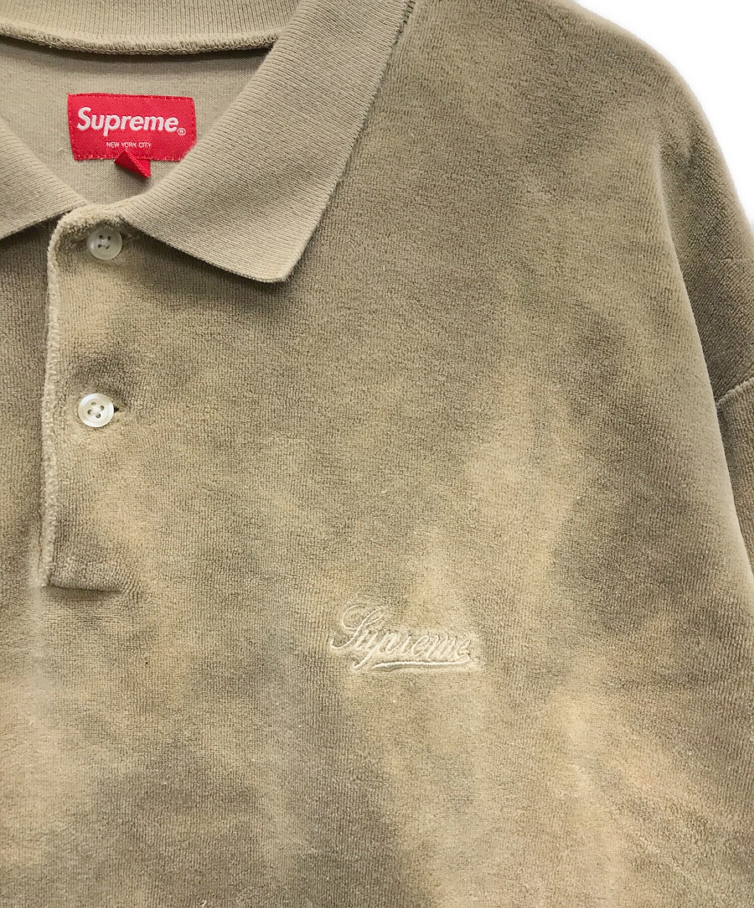 中古・古着通販】SUPREME (シュプリーム) Bleached Velour L/S Polo ...