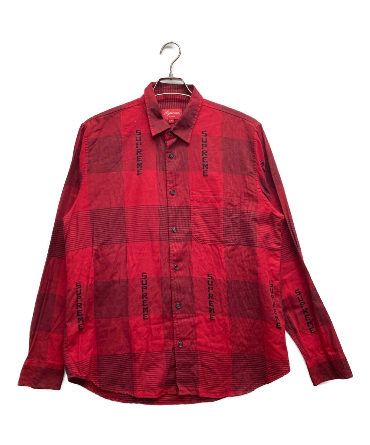 中古・古着通販】SUPREME (シュプリーム) Logo Plaid Shirt レッド ...